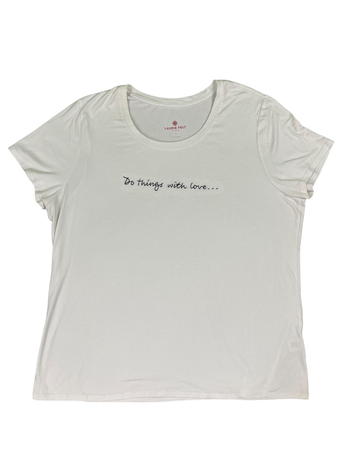 Laurie Felt Women’s White Classic Rayon Made from Bamboo Short Sleeve Tee Size L