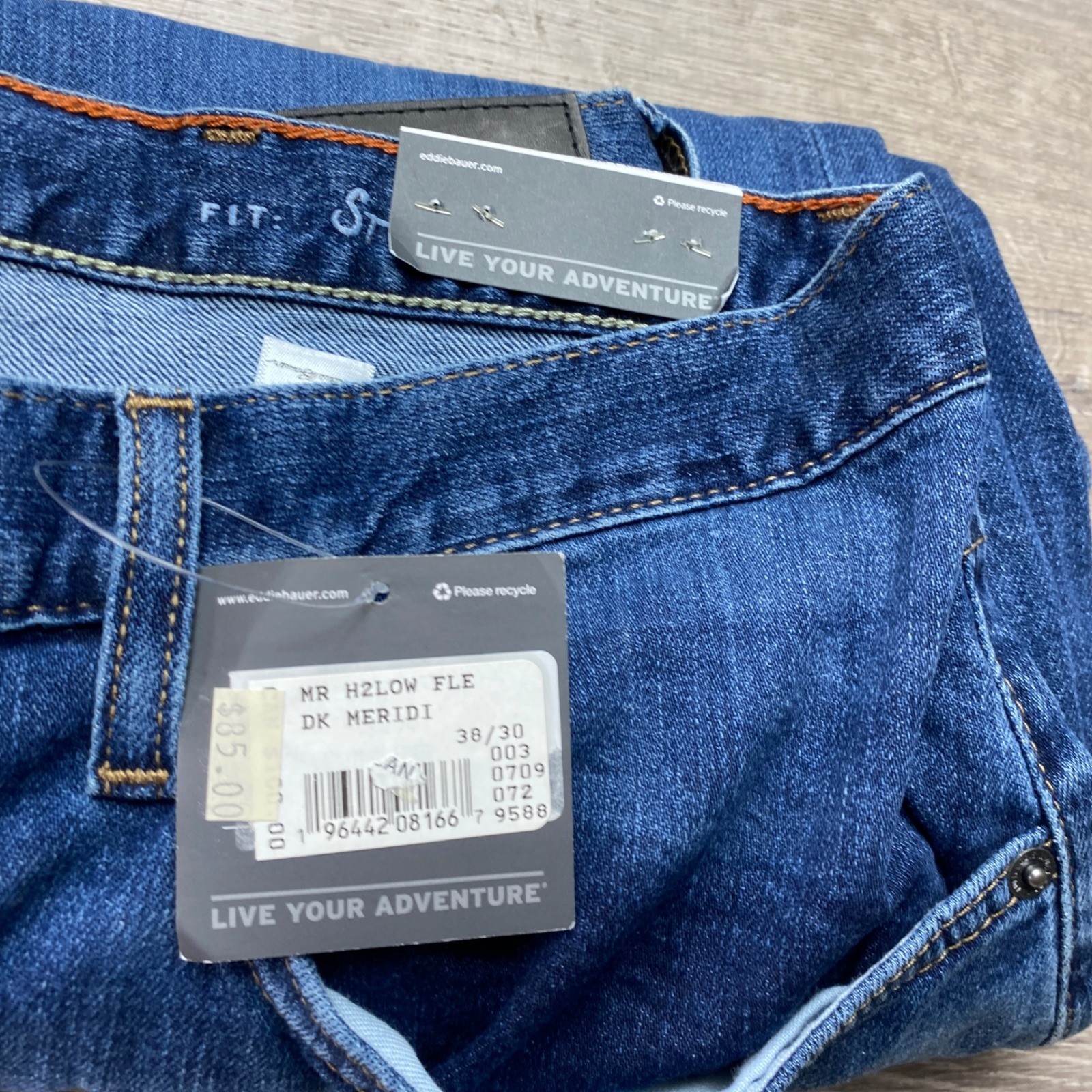 Eddie Bauer Jeans Classic Straight Mens 38×30 Blue Denim NWT Regular Fit Pants