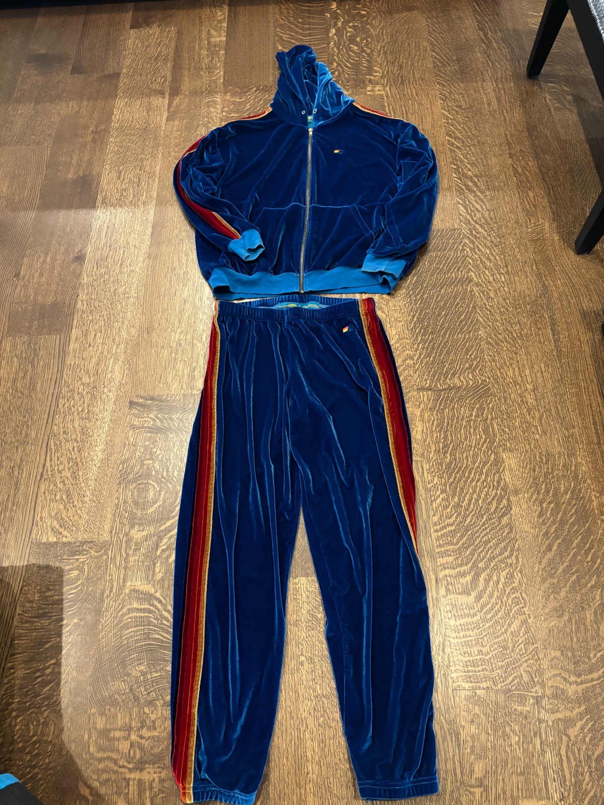 Aviator Nation Blue Velvet Set Size large, rare