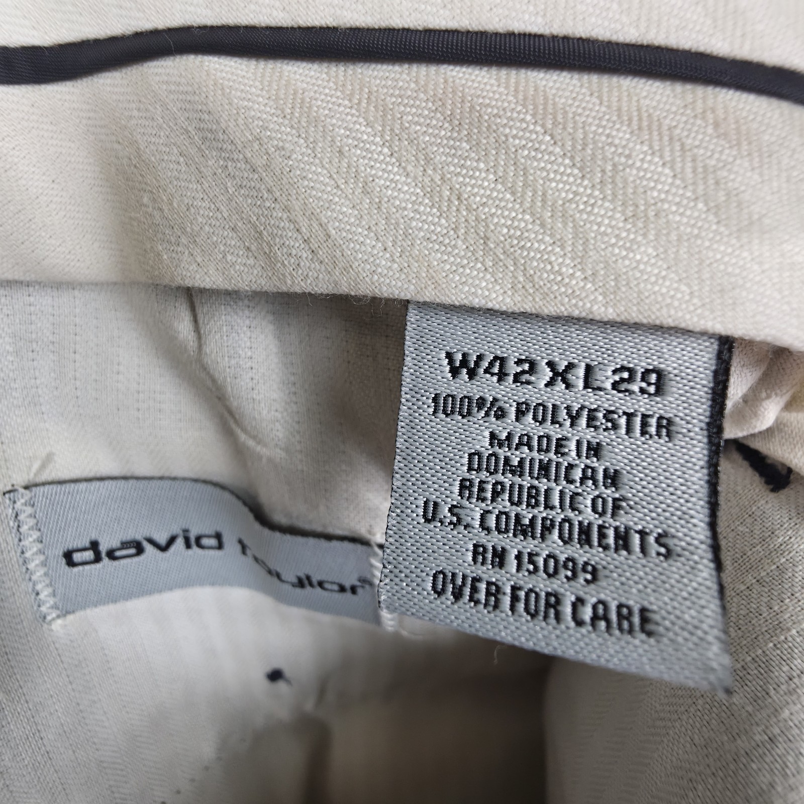 David Taylor Flexslax II Pants Men 42×29 Navy Blue Comfort Stretch Polyester
