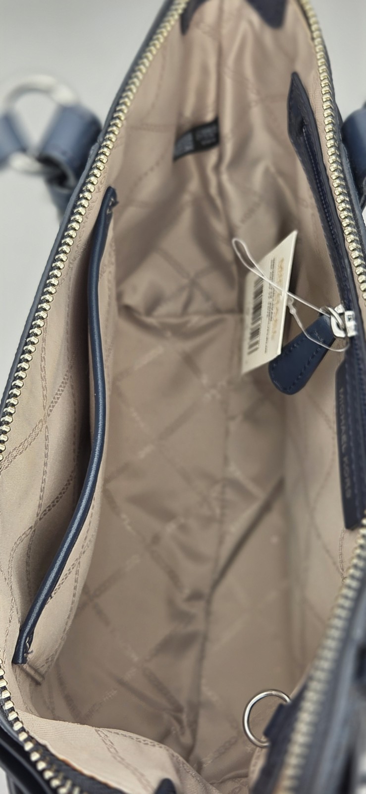 Michael Kors Blue Signature Coated Canvas and Leather Sullivan Satchel