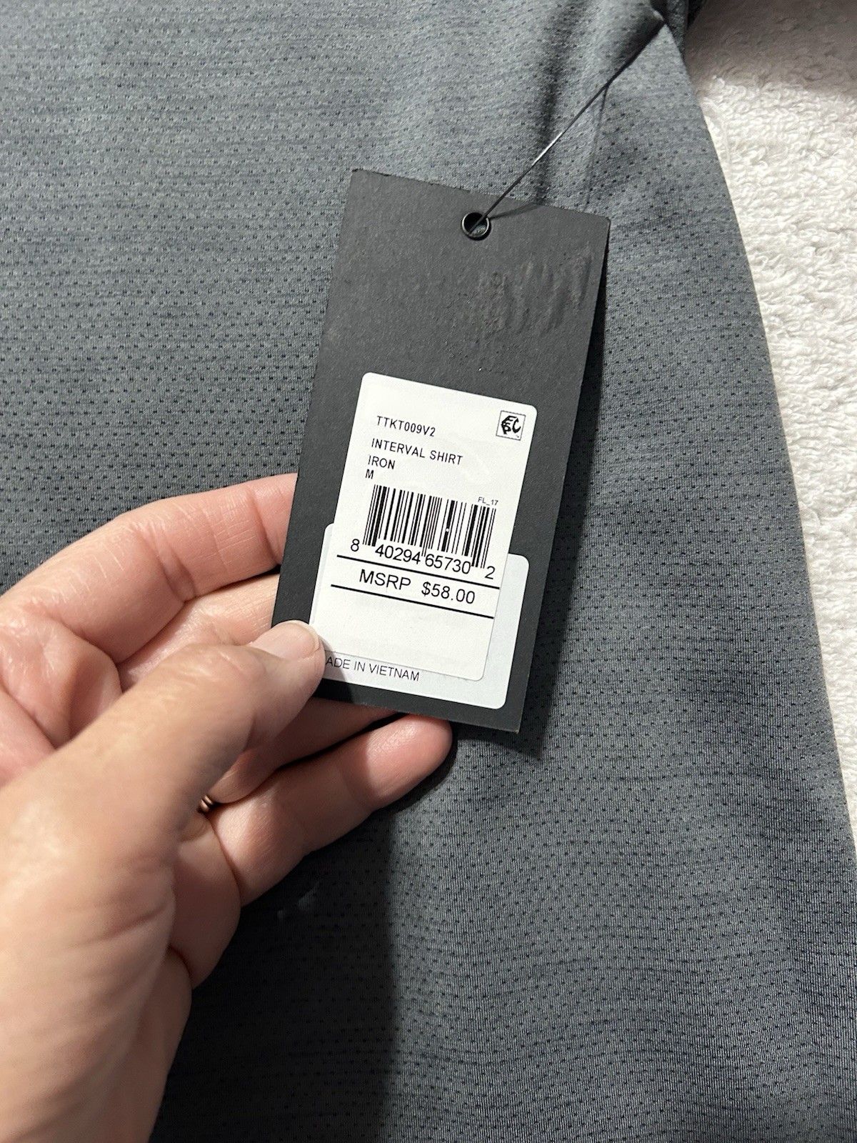 Ten Thousand Interval Men’s Iron Grey Medium Short Sleeve Shirt (B1)