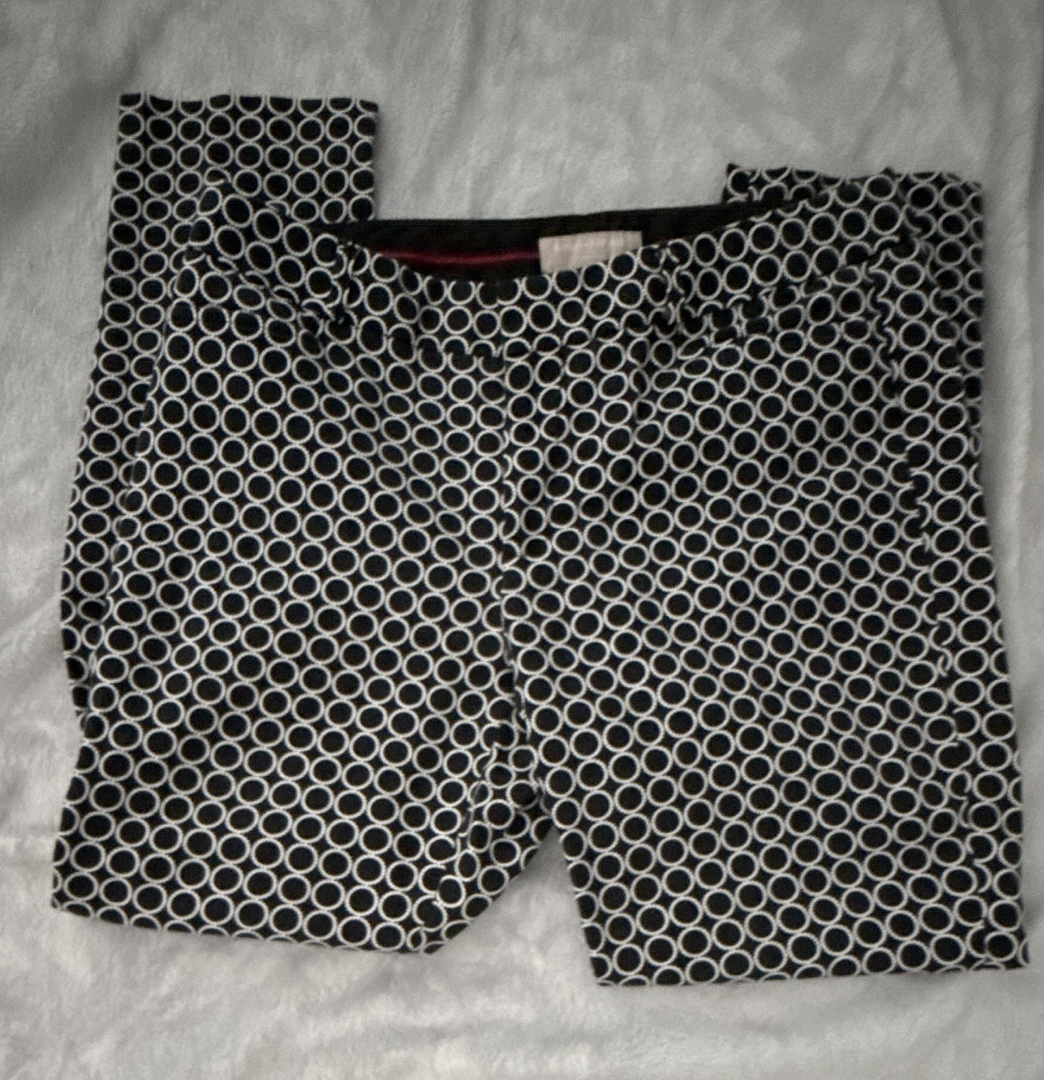 Banana Republic Women’s 6 Black/White Geometric Slim Skinny Dress Pants Stretch