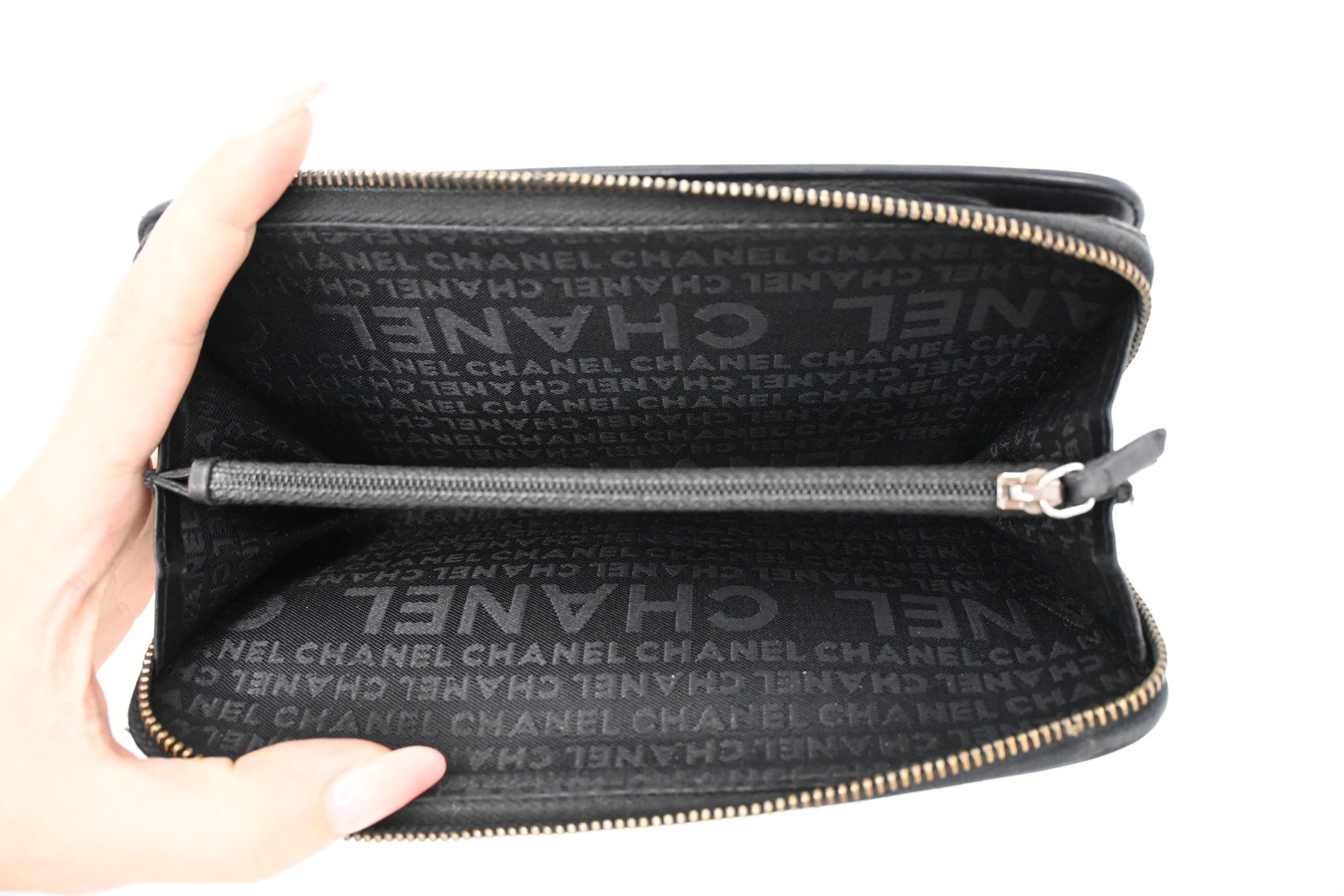 Authentic Chanel Matelassé Purse, Black Leather