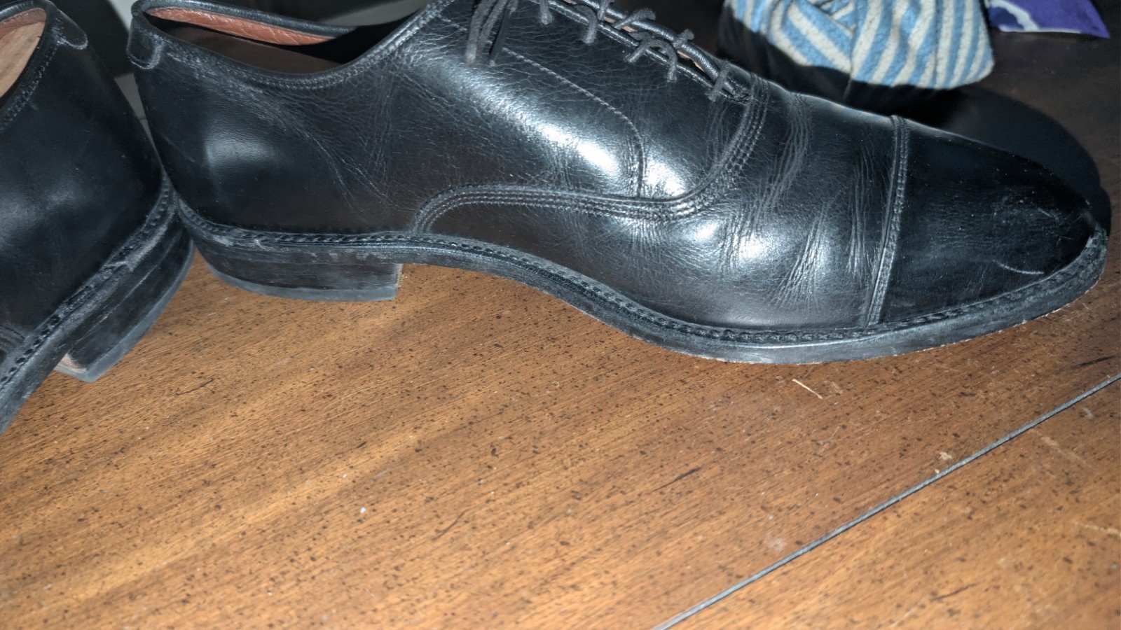 Allen Edmonds Park Avenue Cap Toe Oxford Black Leather Dress Shoes Mens 9.5 D