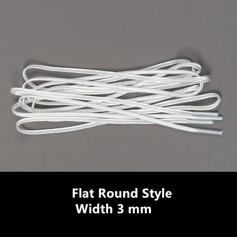 One Pair Silver Lace Shoelaces Thin Round Laces Sneaker Sport DE Training Shoes