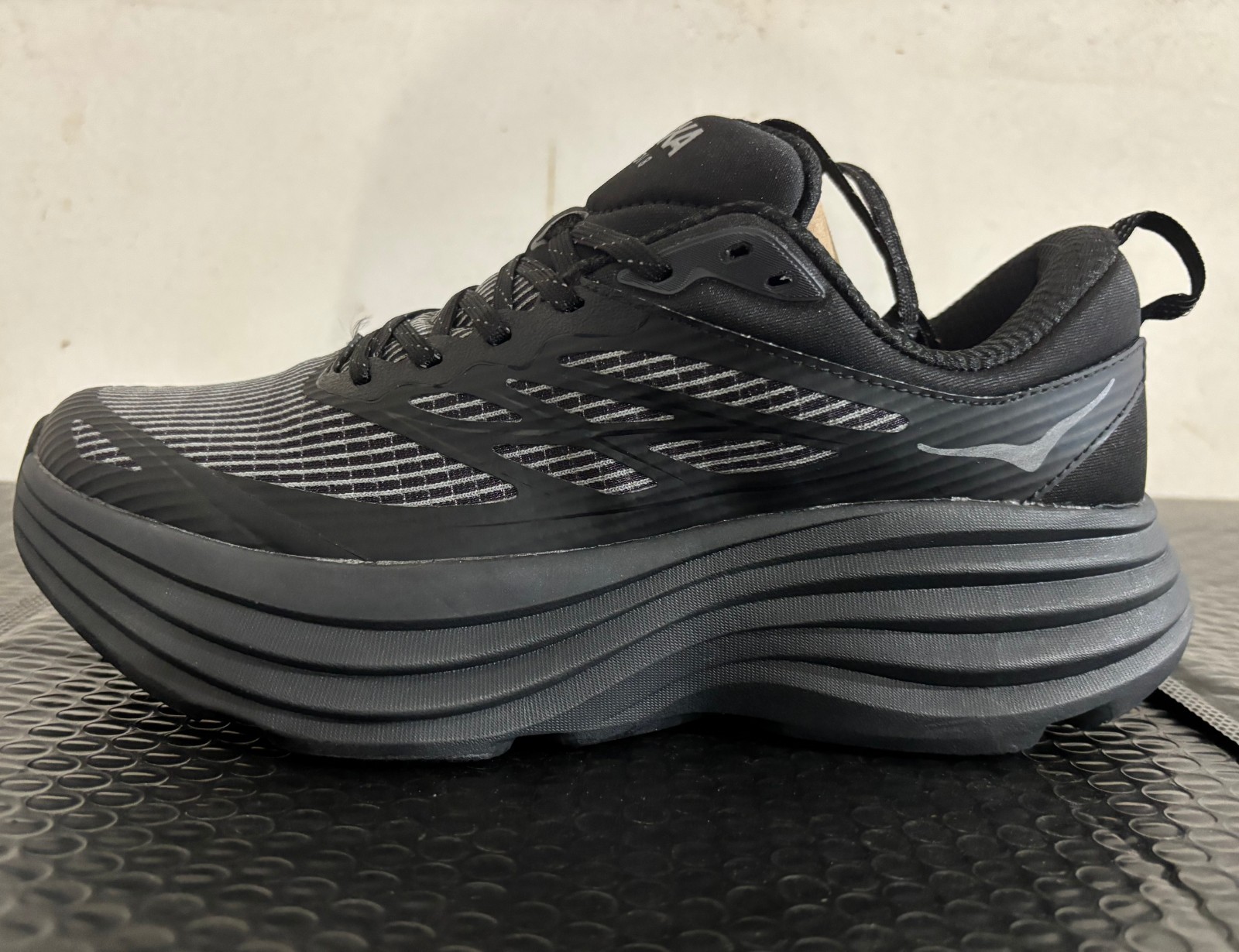 Size US 11 – Hoka Bondi 8 TS Caged Black Men Shoe 1155391-BBLC No Box