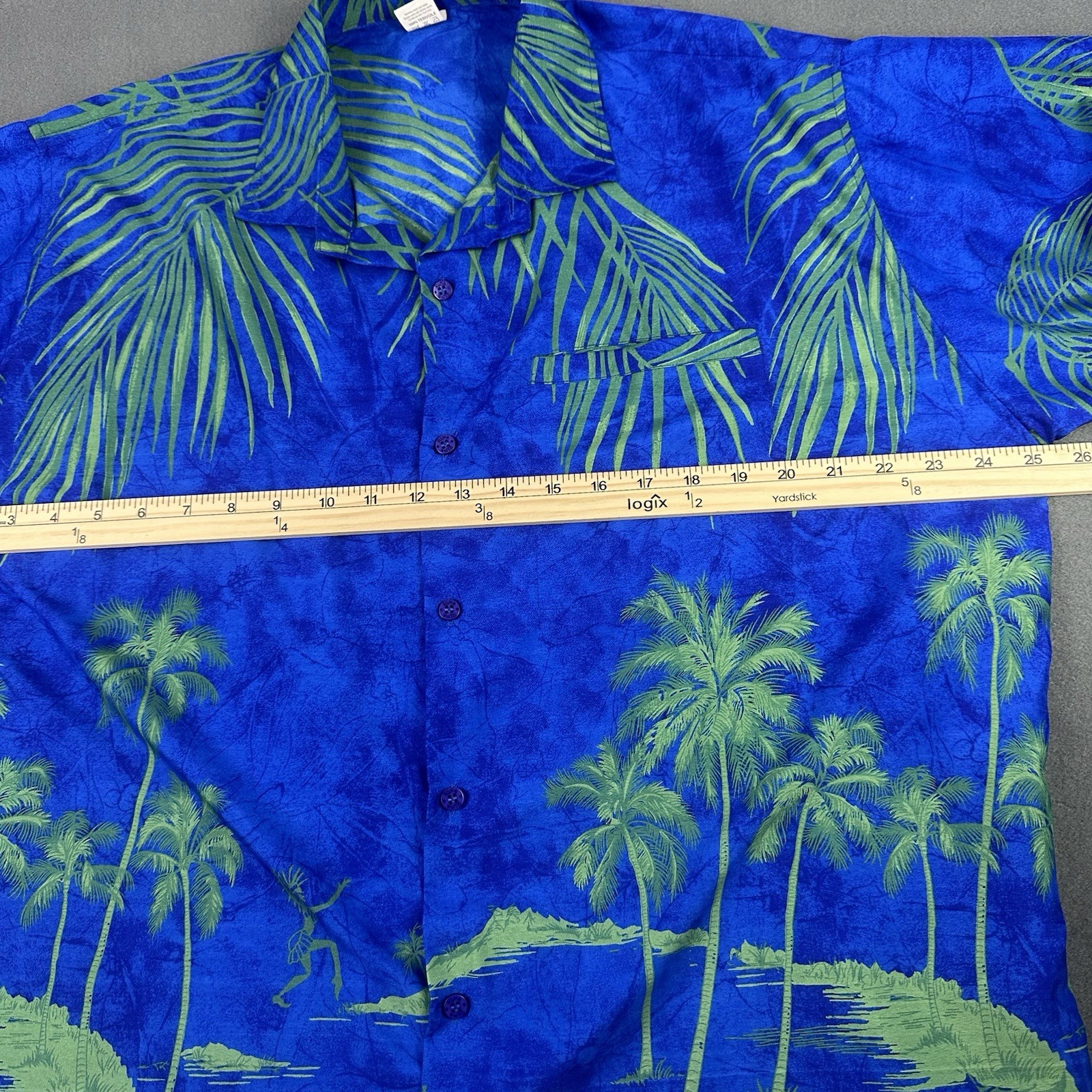 Vintage Reed Aloha Hawaiian Shirt Men’s Large Palm Tree Camp Shirt