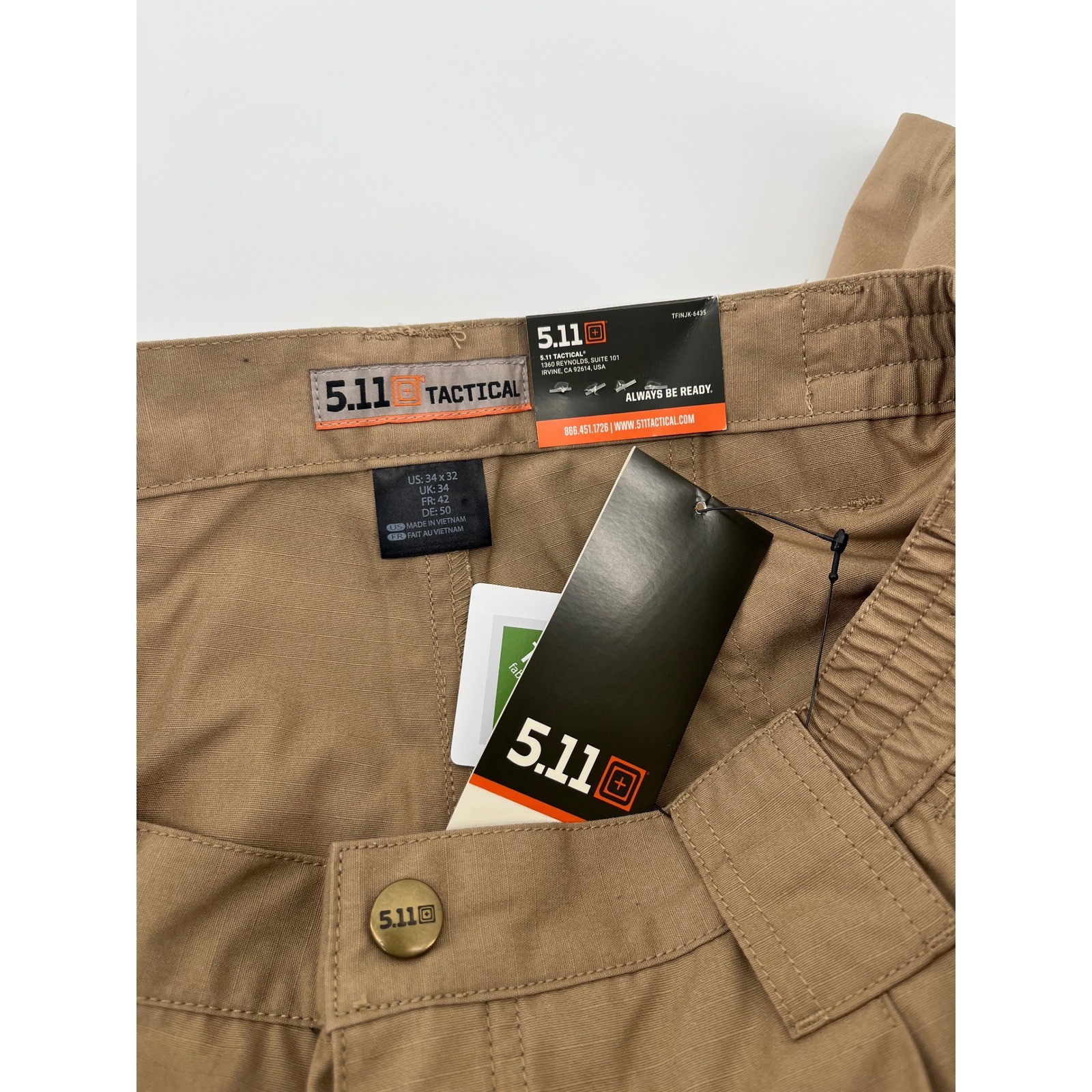 5.11 Tactical Taclite Pro Pant Mens 34×32 Coyote Brown Ripstop Cargo 74273