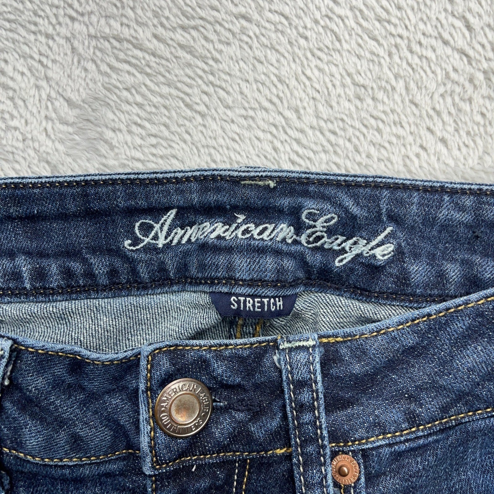 American Eagle Outfitters Skinny Kick Flare Jeans Women 4 Blue Dark Wash Stretch