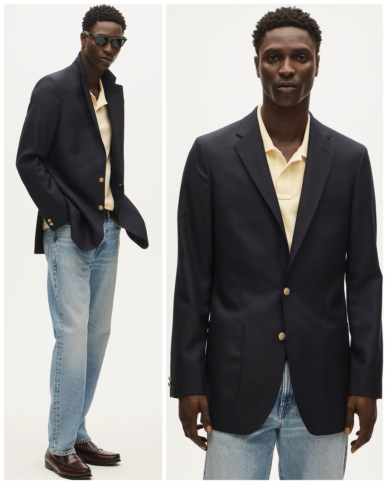 NWT J CREW Legacy Blazer Mens 42R Navy Blue Italian Wool Patch Pocket CL257