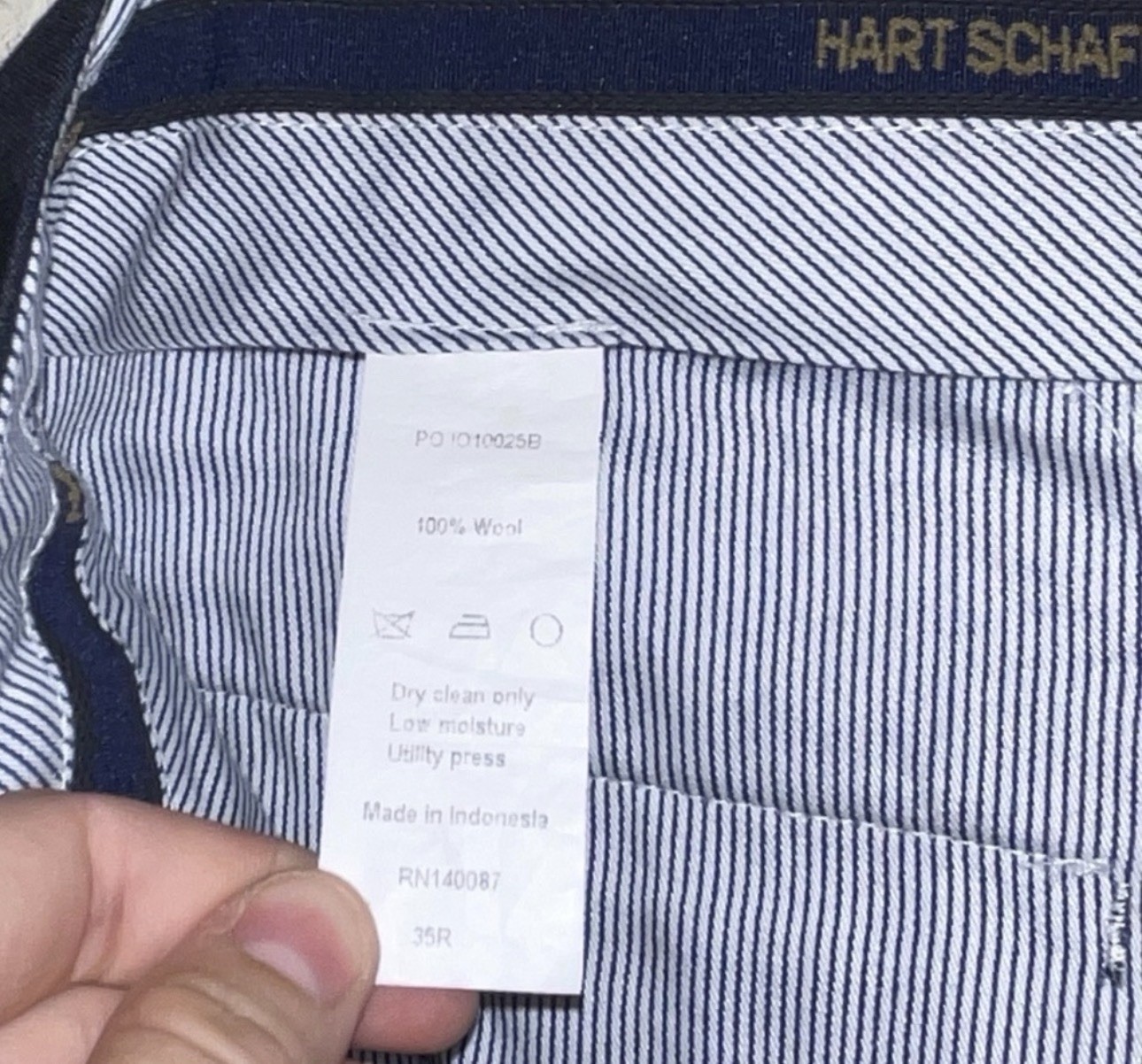 Hart Schaffner Marx Men’s Wool Twill Pleated Dress Pants Straight 35R
