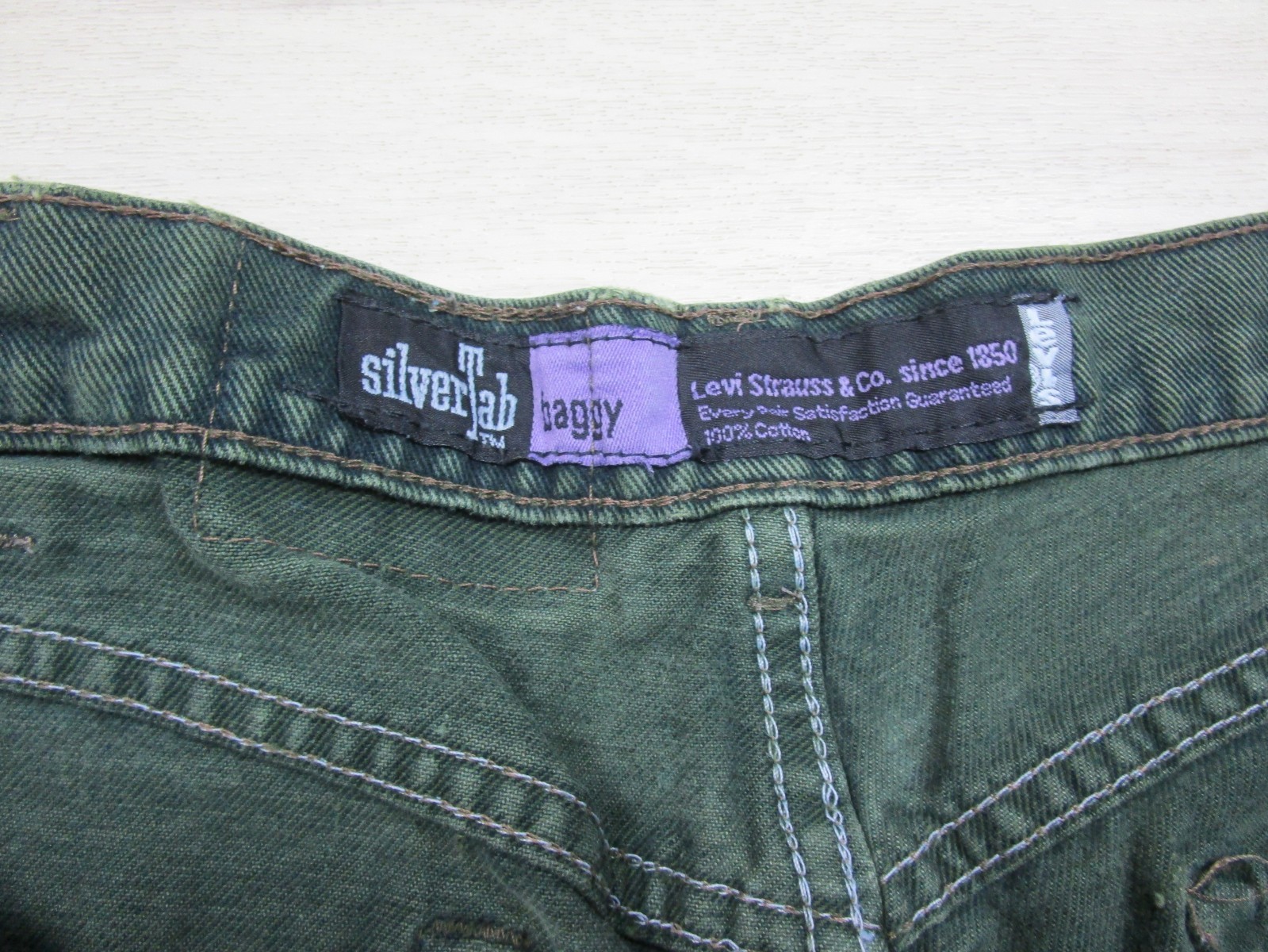 Vintage Levis SilverTab Baggy Green Jeans Men’s 32×29.5 Purple Label USA 90s