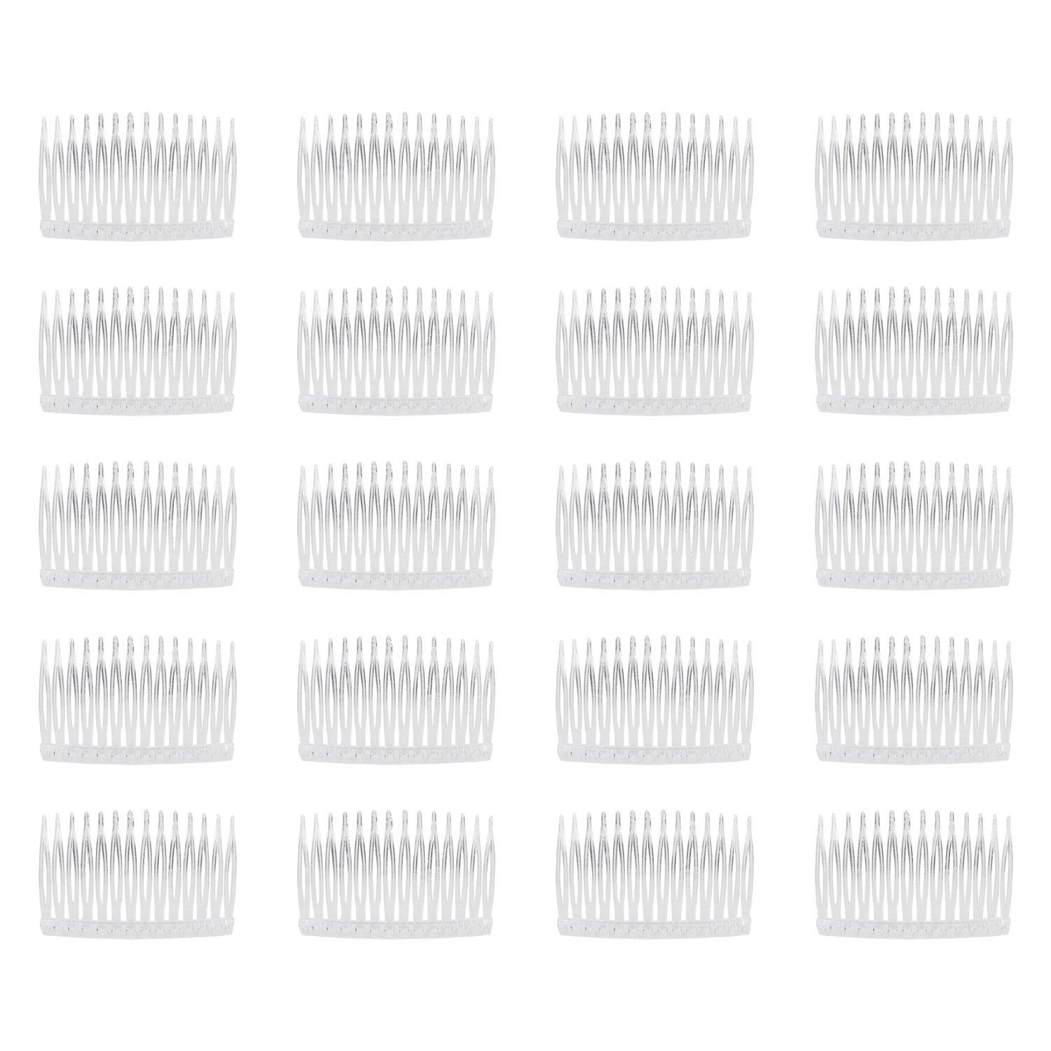 20 Pack Clear Small Plastic Hair Side Comb with Long Teeth Thin Fine Gray Hair P