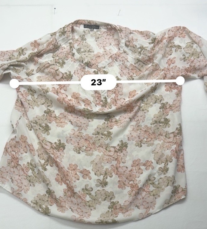 Rose + Olive Womens Tunic Size 2XL Multicolor Floral 3/4 Sleeve V-Neck