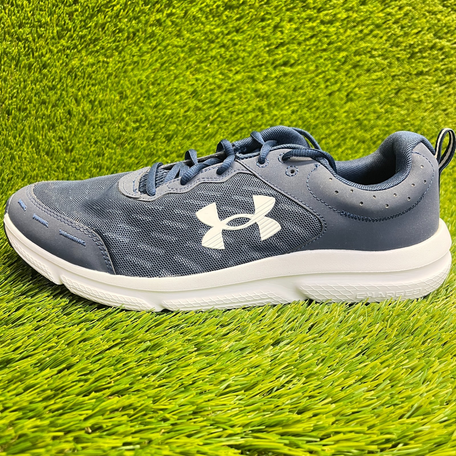 Under Armour Charged Assert 10 Mens Size 12 Blue Athletic Running Shoes Sneakers