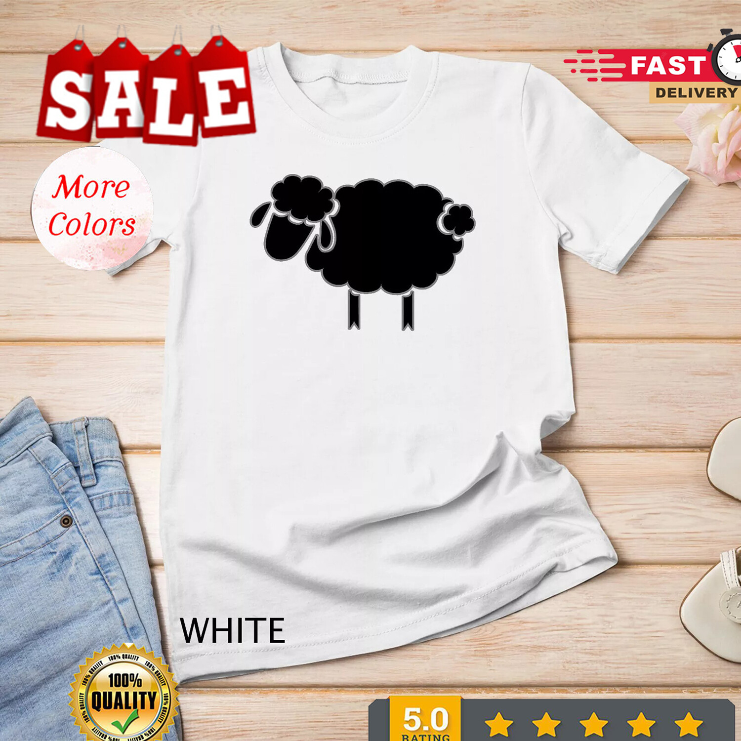 2025/Black Sheep Silhouette Design T-Shirt Unisex T-shirt