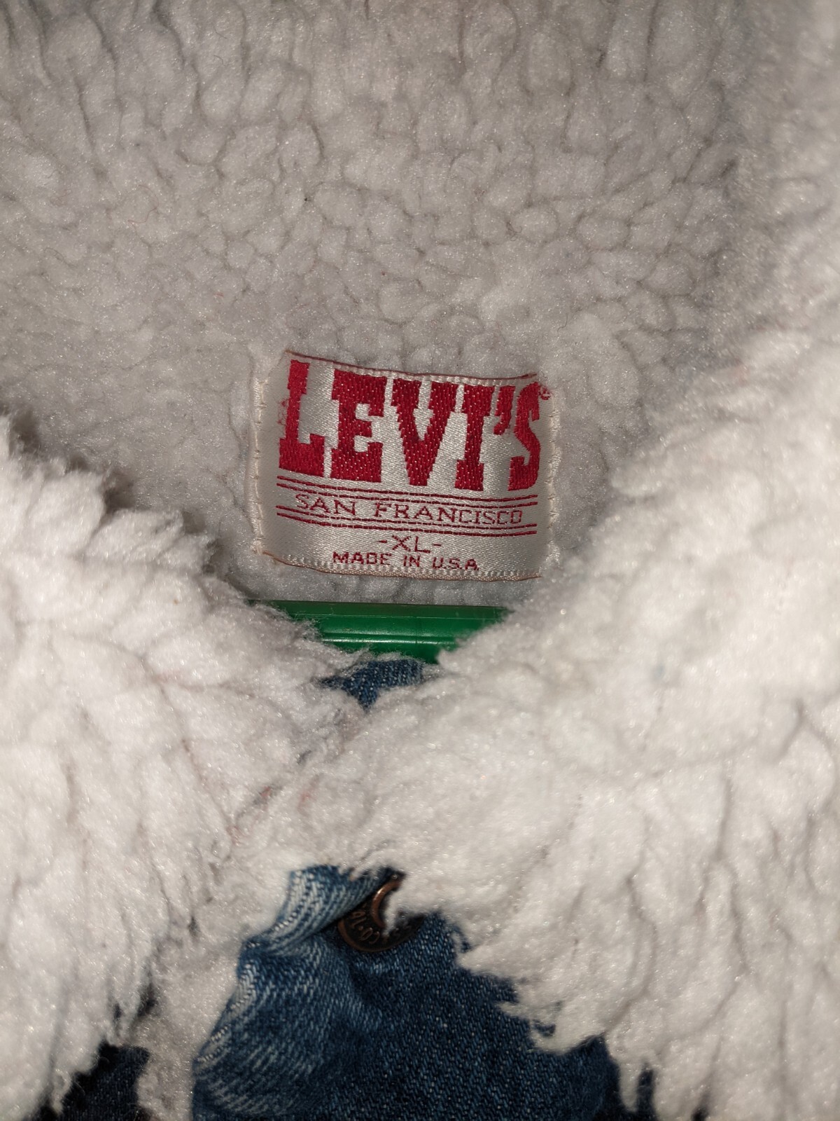 Levi’s San Francisco XL Jacket Dark Denim Sharpa Lined Vintage Winter