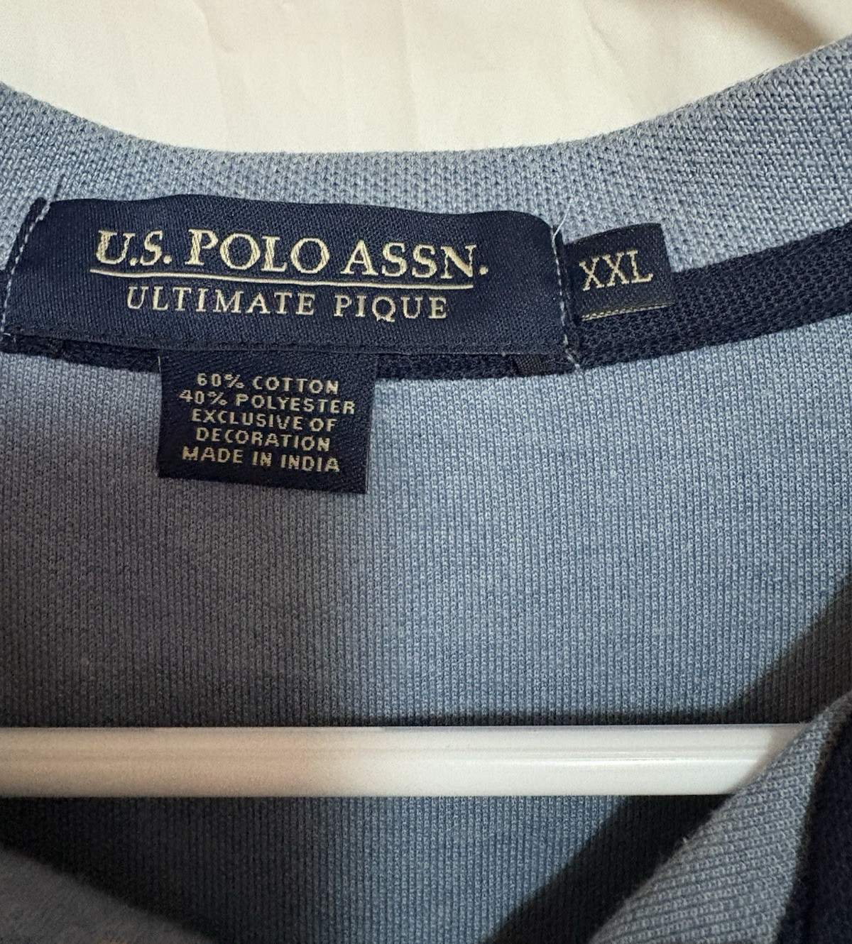 US Polo Assn. Men’s Polo Shirt Cotton Blue Size 2XL Preppy Stretchy