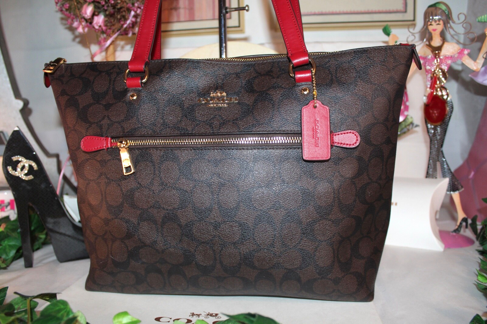 COUTURE COACH LARGE CC MONOGRAM TOTE BAG!