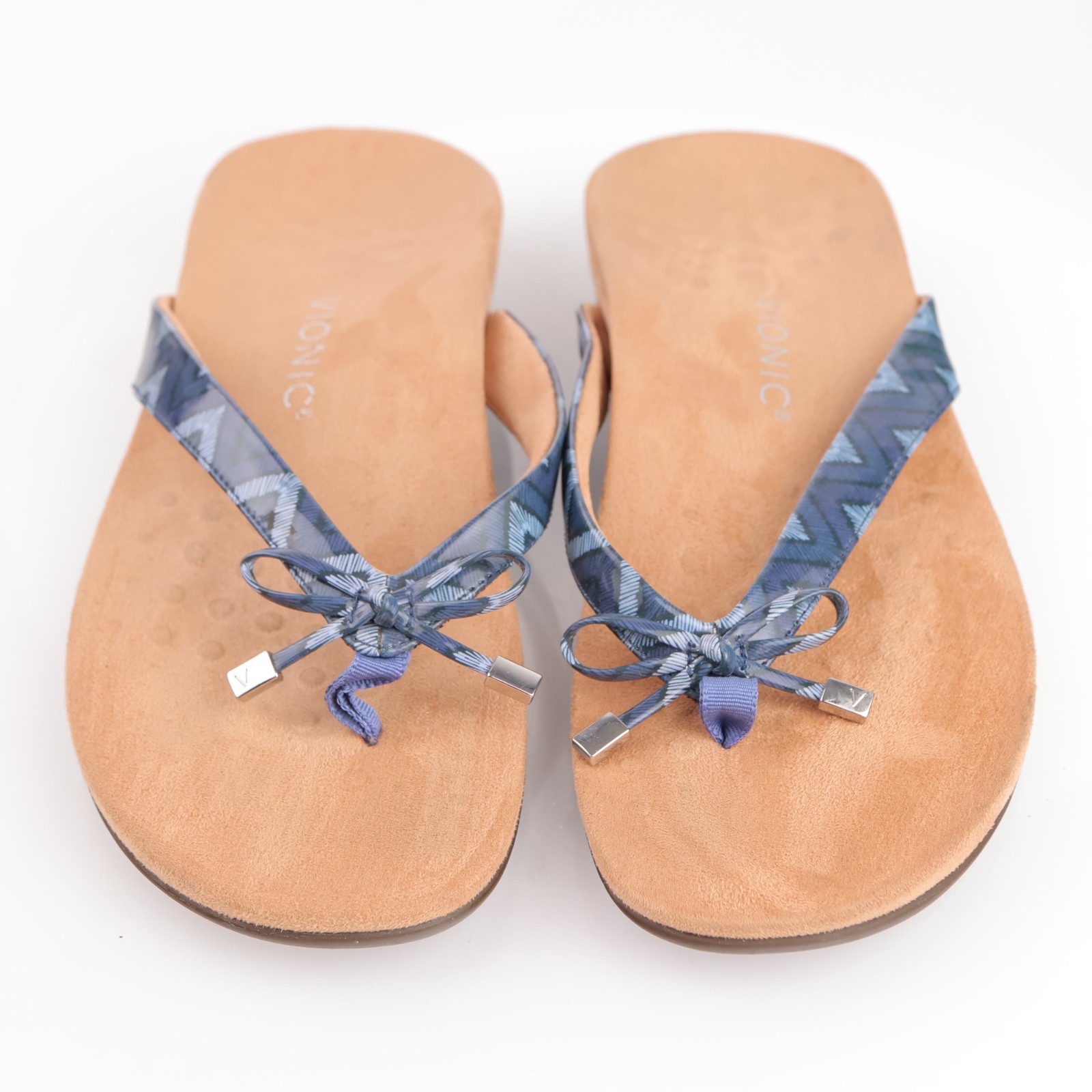 Vionic Womens Bella II Sandals Size 12 Blue Thong Slide Flip Flop Comfort Shoes