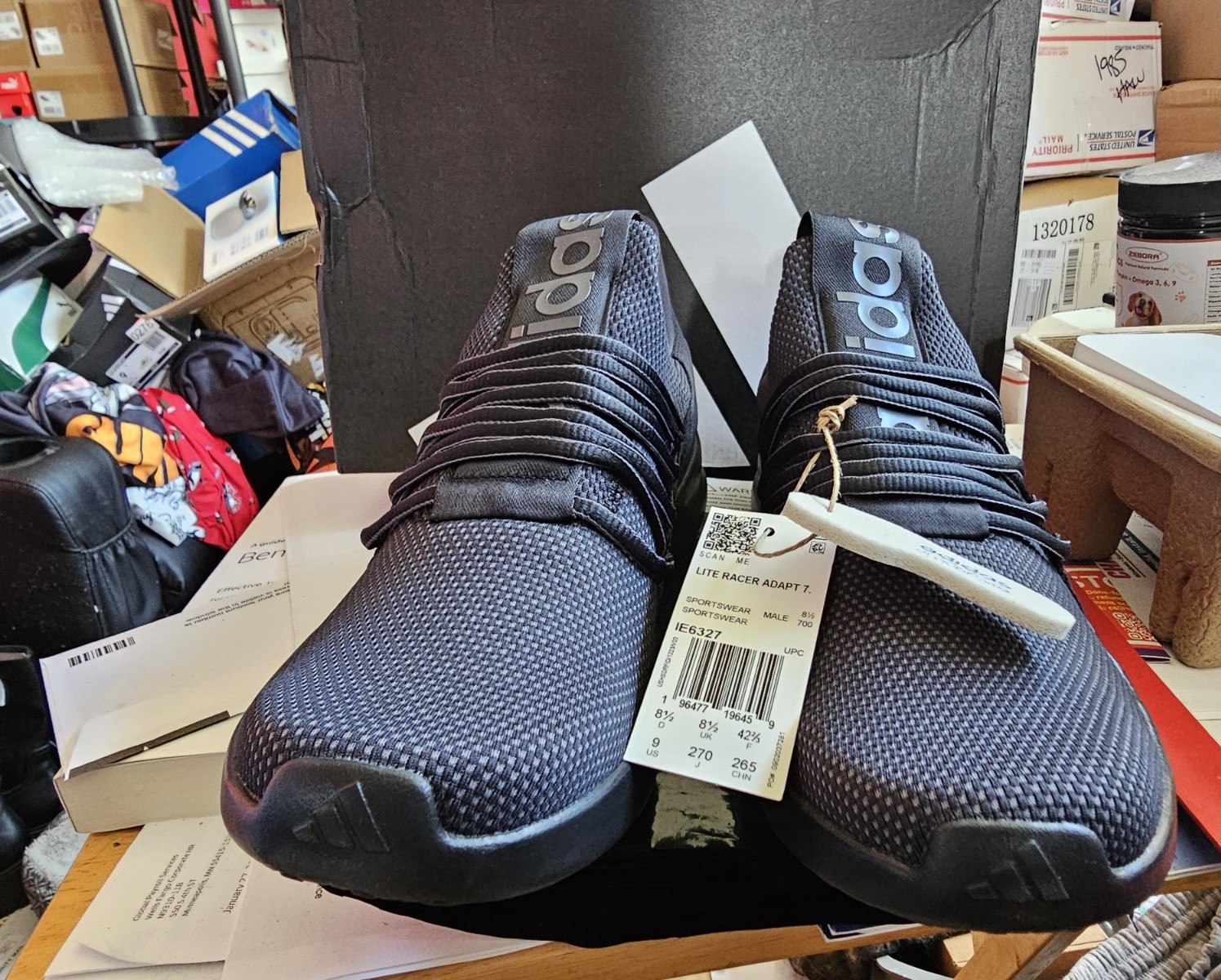 adidas Lite Racer Adapt 7.0 IE6327 Black Grey Slip On Men’s Low Top Sneaker