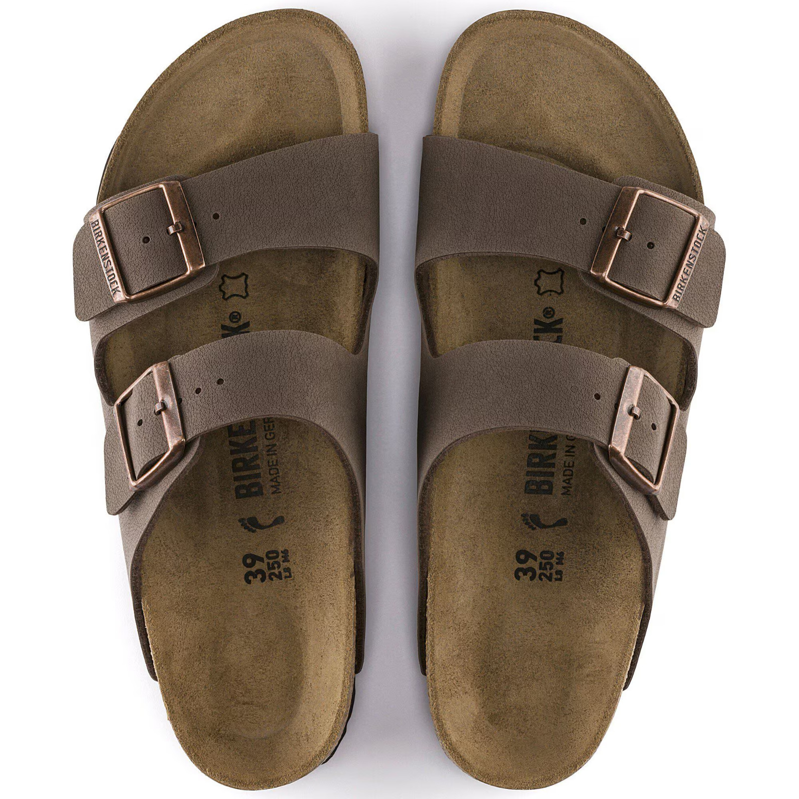Birkenstock Arizona Birkibuc Birko-Flor Mocha Unisex Comfort Sandals Size37-45
