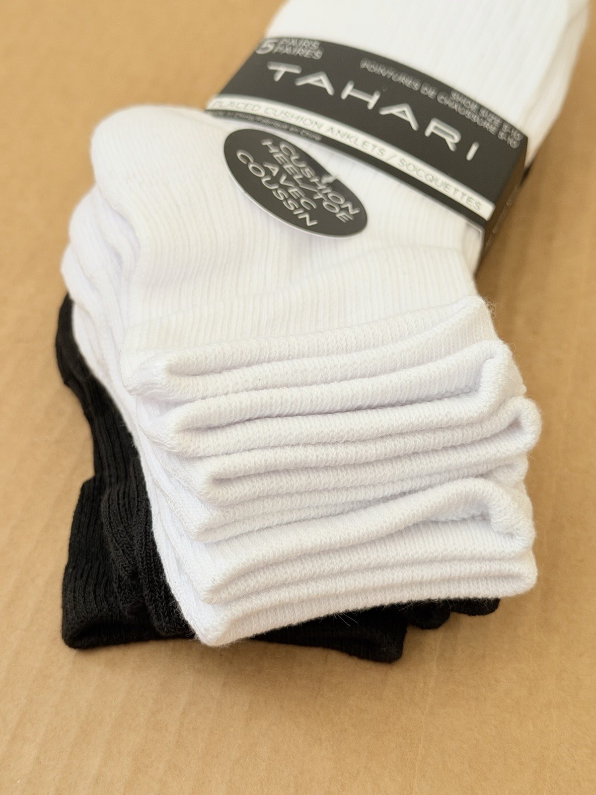 Tahari Cushioned Sole Anklet Socks 5 Pairs Women’s Size 5-10 White/Black