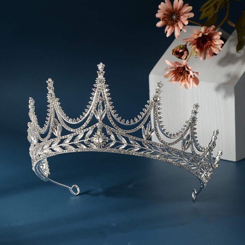 7cm Tall Large Crystal Tiara Crown Wedding Bridal Queen Princess Prom For Women