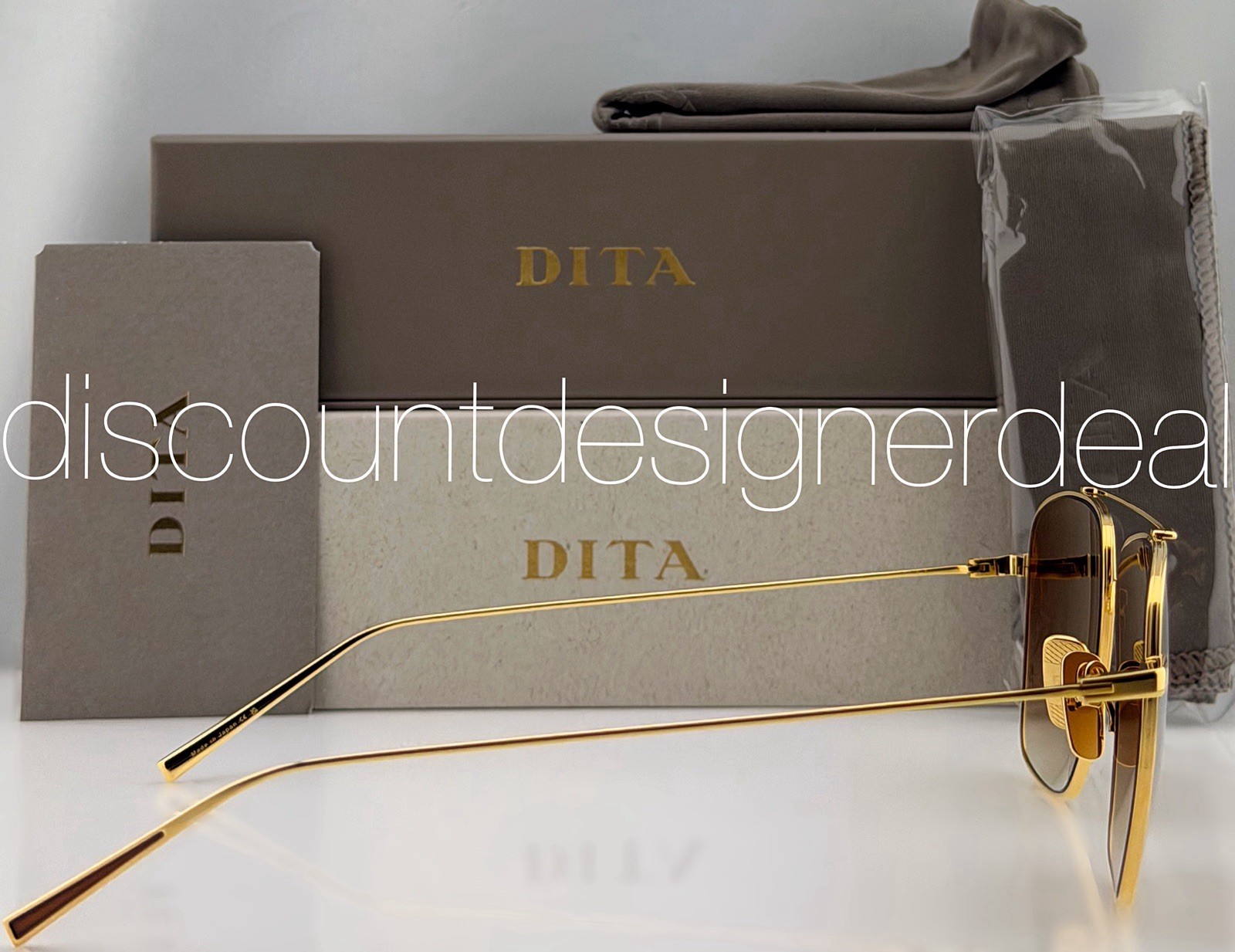 DITA Aviator Sunglasses Gold Brown Gradient ARTOA 57 DTS181-A-01 57mm NEW