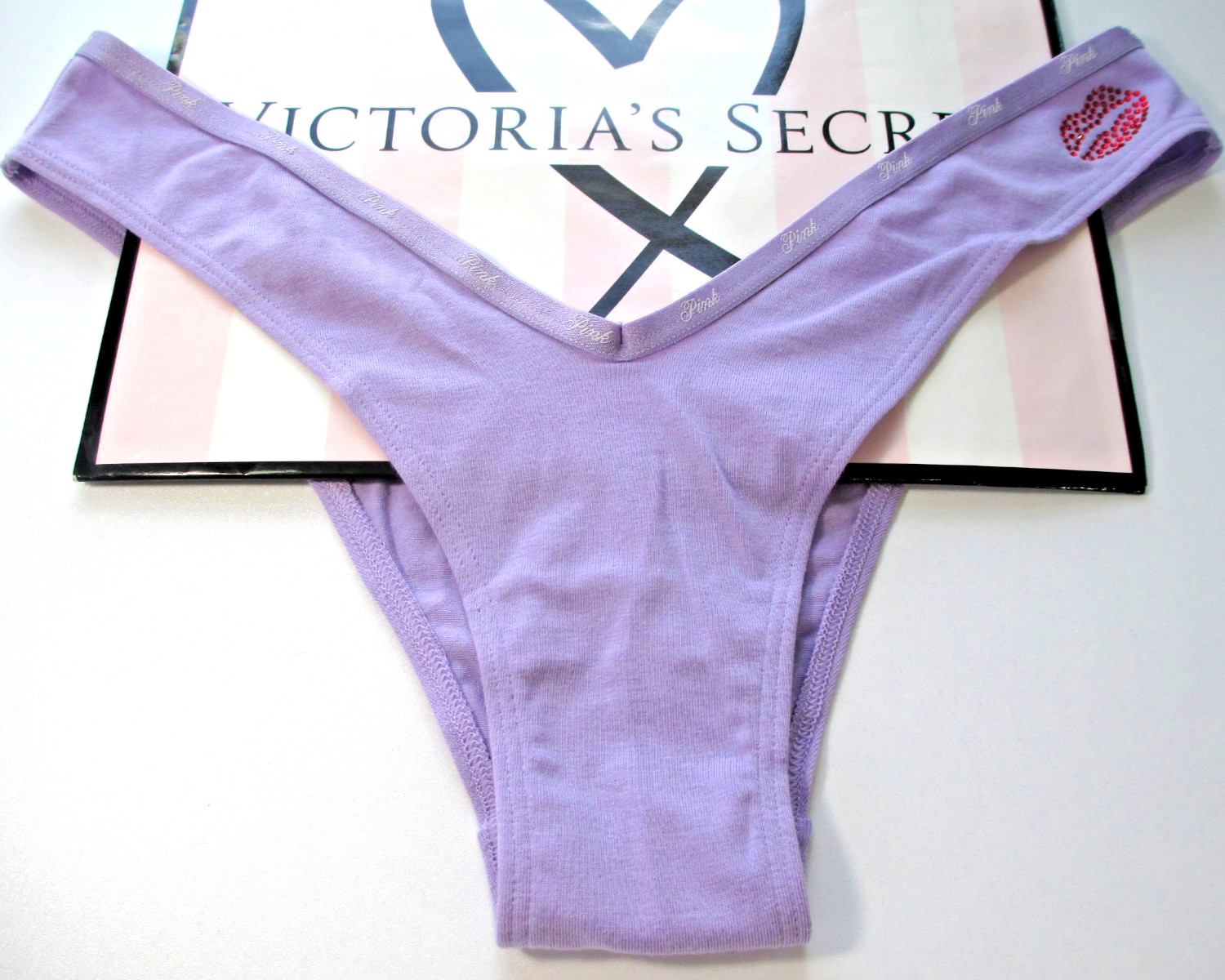 VICTORIA’S SECRET PINK Cotton Tanga High Leg Cheeky Panty S M L Purple NWT VS