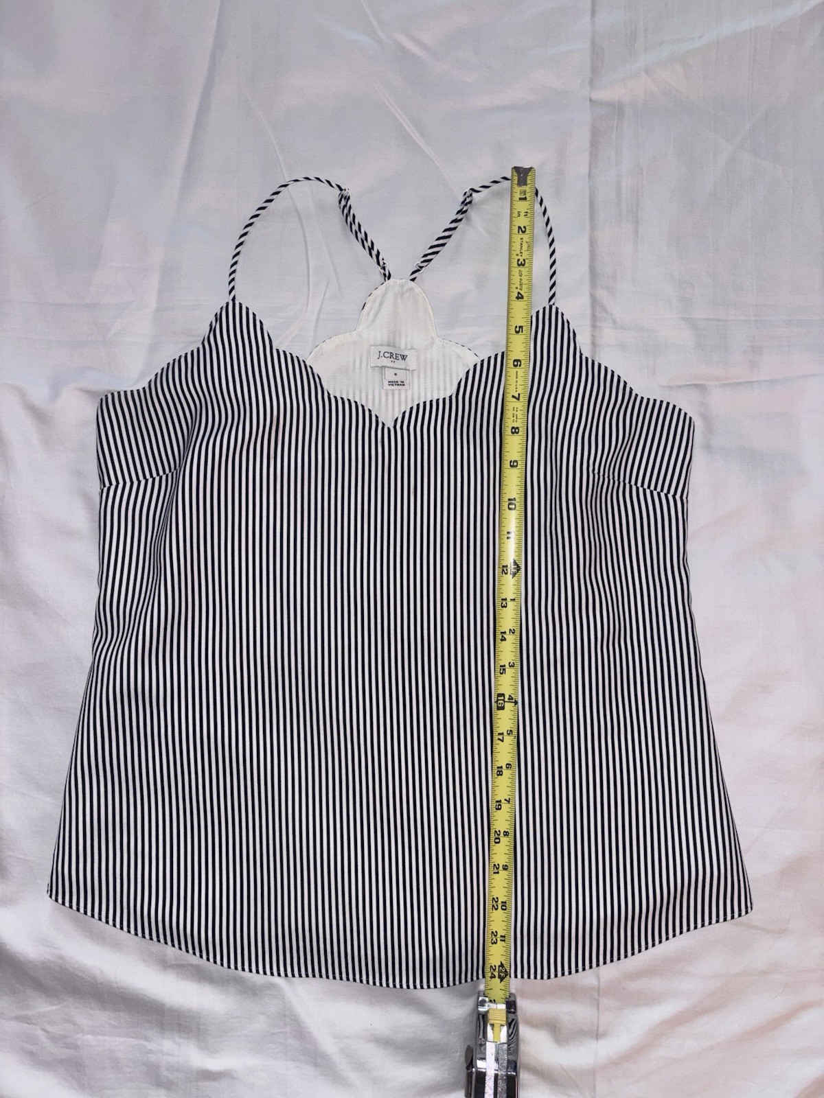 J. Crew Striped Scalloped Cami Top