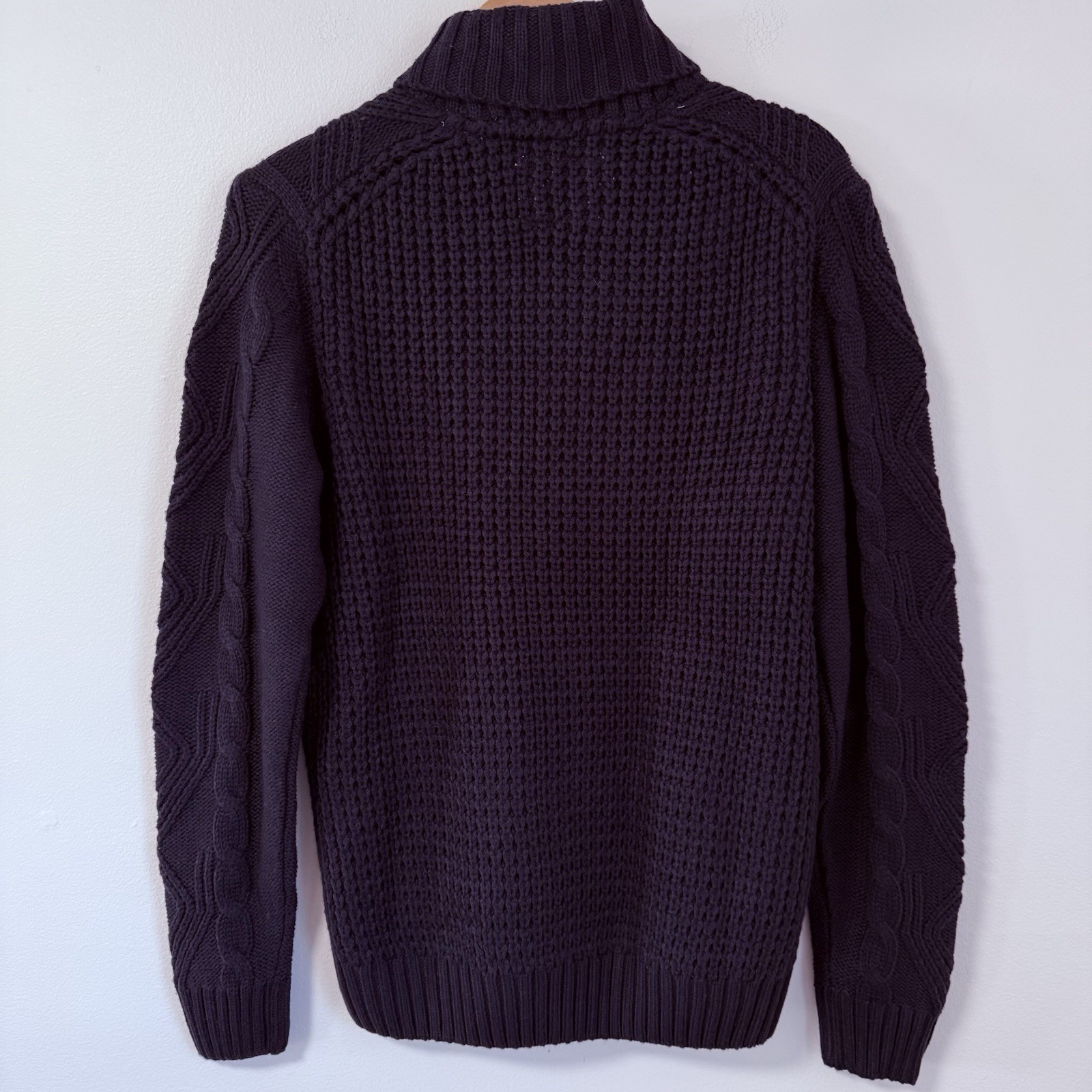 NEW Weatherproof Vintage Men’s Medium Cable Knit Sweater Navy Blue