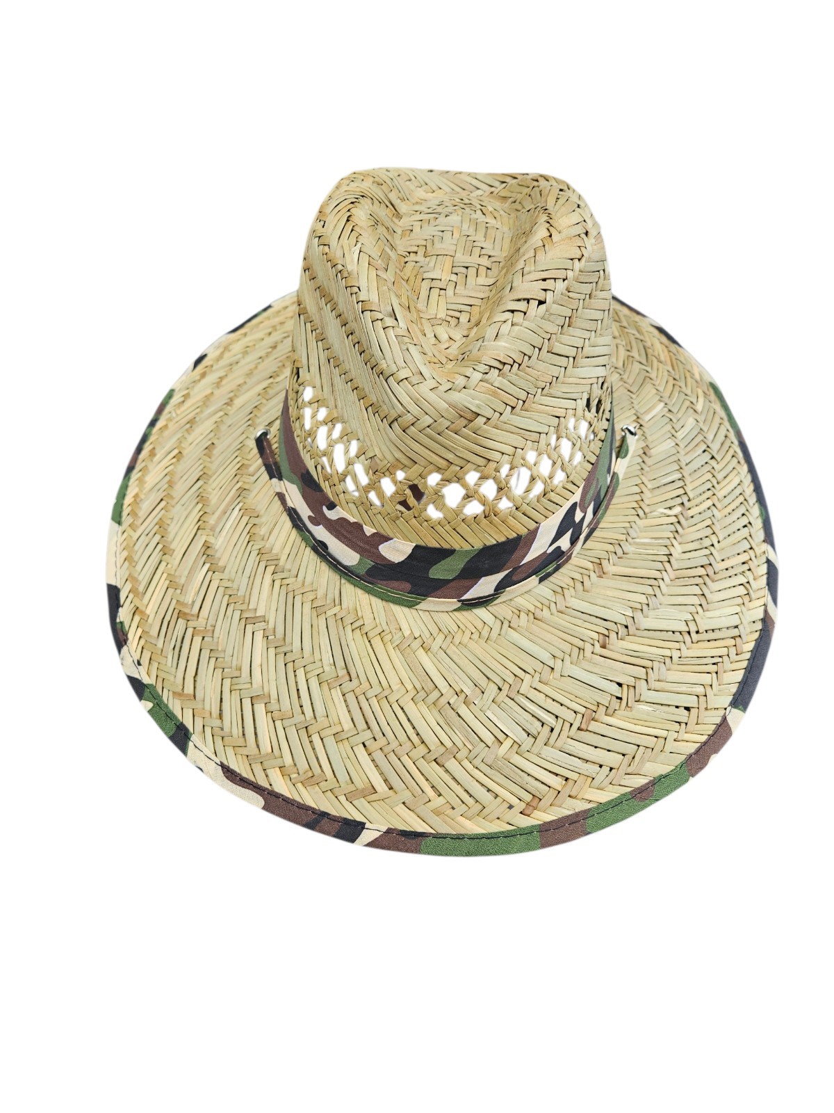 Wide Brim Straw Summer Camouflage Trim Bamboo Woven Sombrero Hat* FREE SHIPPING