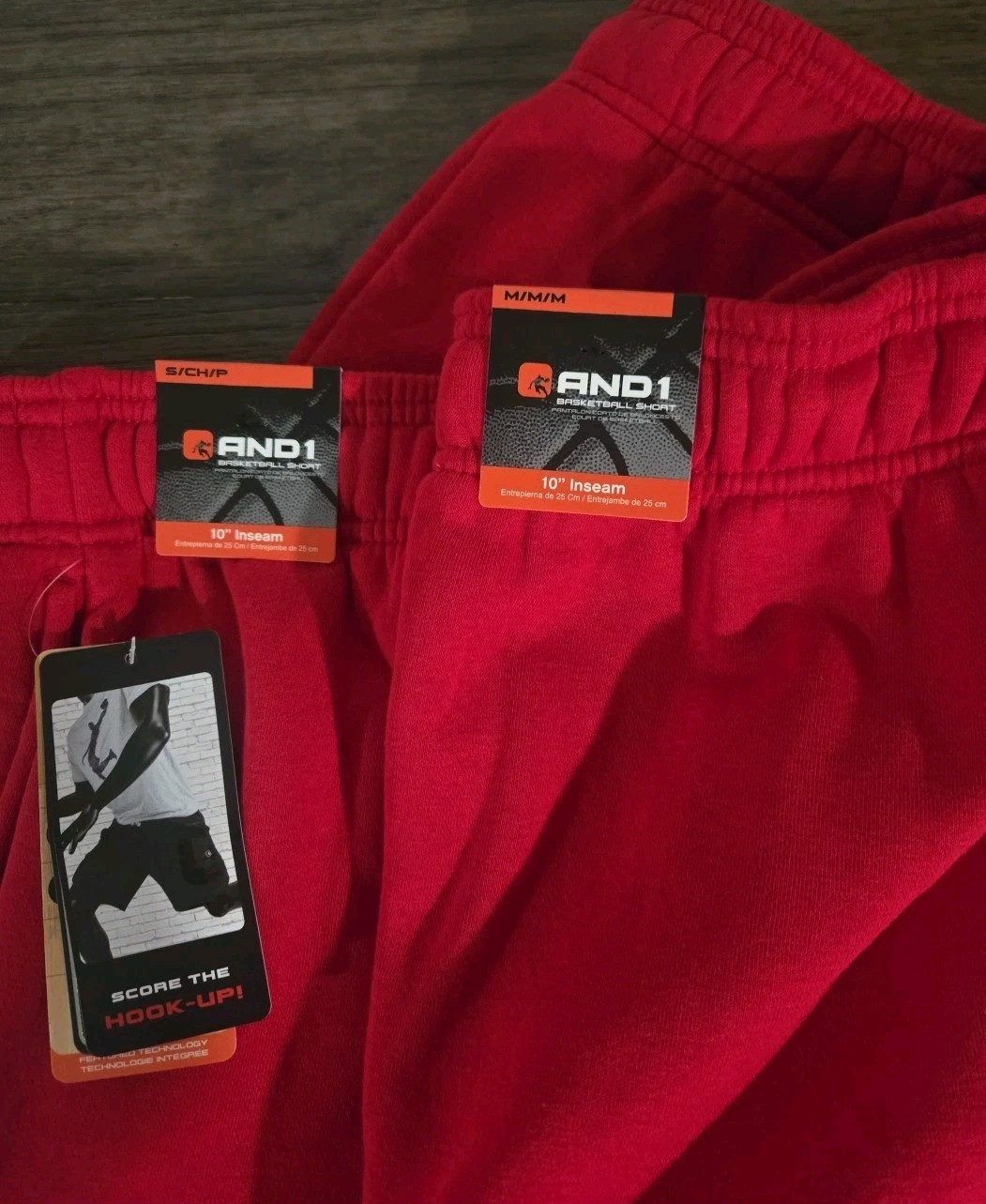 AND1 Ultimate Cargo Short Basketball 10″ Inseam Riot Red Size S,M,XXL