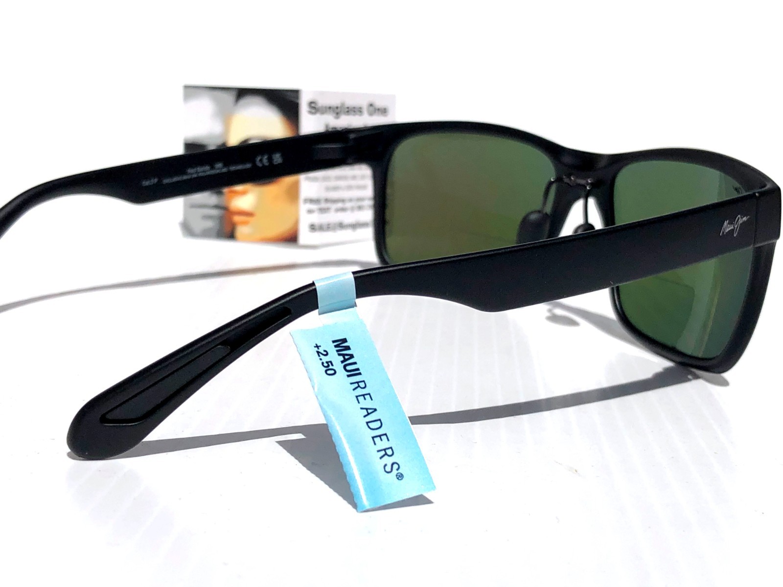 Maui Jim RED SANDS Matte Black POLARIZED Blue READERS +2.5 Sunglass B432-2M25