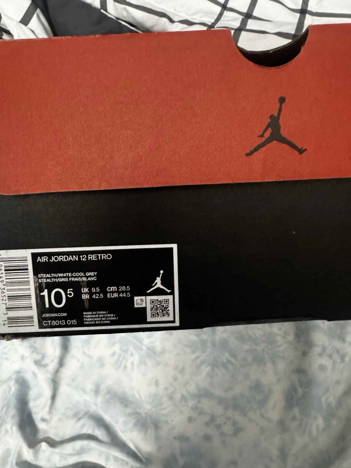 Jordan Air Jordan 12 Retro Stealth Gray/White Men’s High Top 2022 CT8013-015