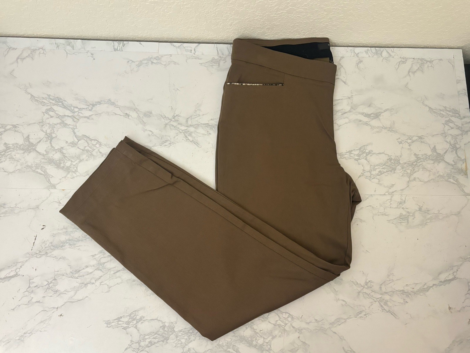 89th & Madison Brown Stretch Comfort Waist Trouser Pants Women’s Sz PM Petite C