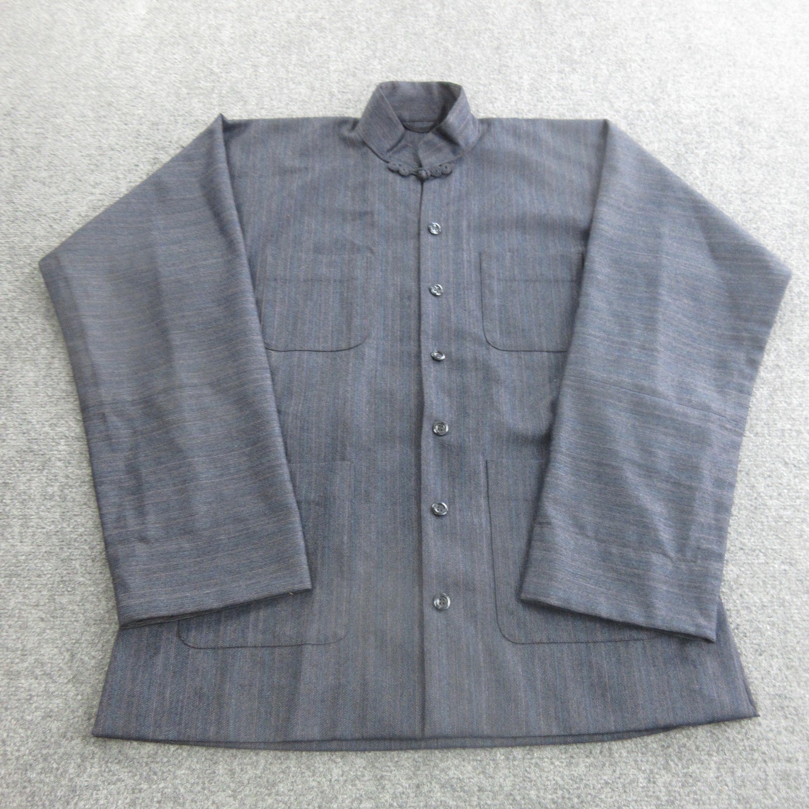 Huddersfield Jacket Mens Large Gray Wool Stand Collar Military Made England