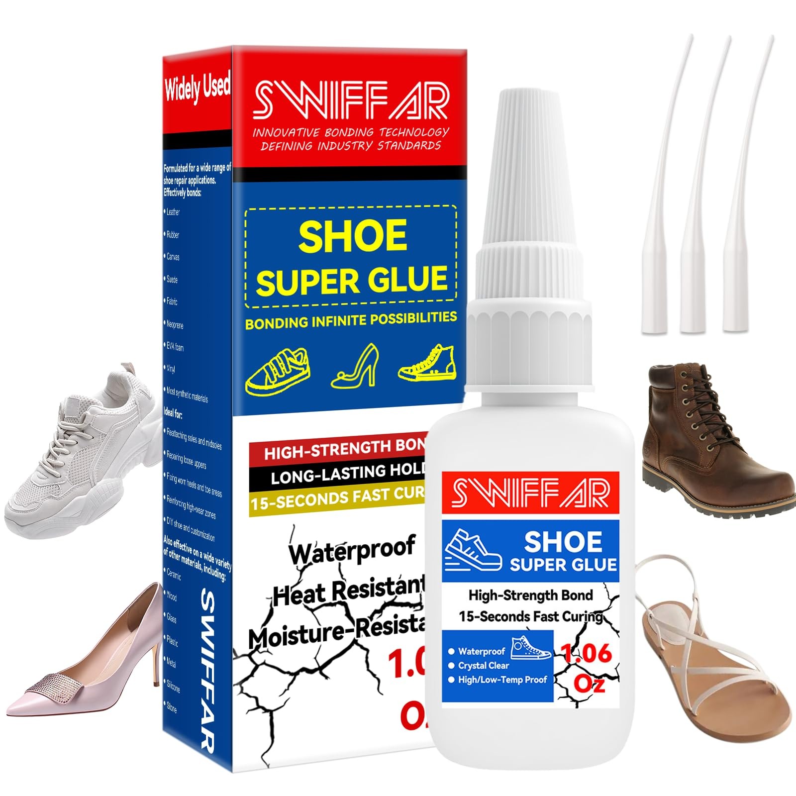 Shoe Glue, Heavy Duty Shoe Glue Sole Repair, Super Strong Fix Adhesive for Rubbe
