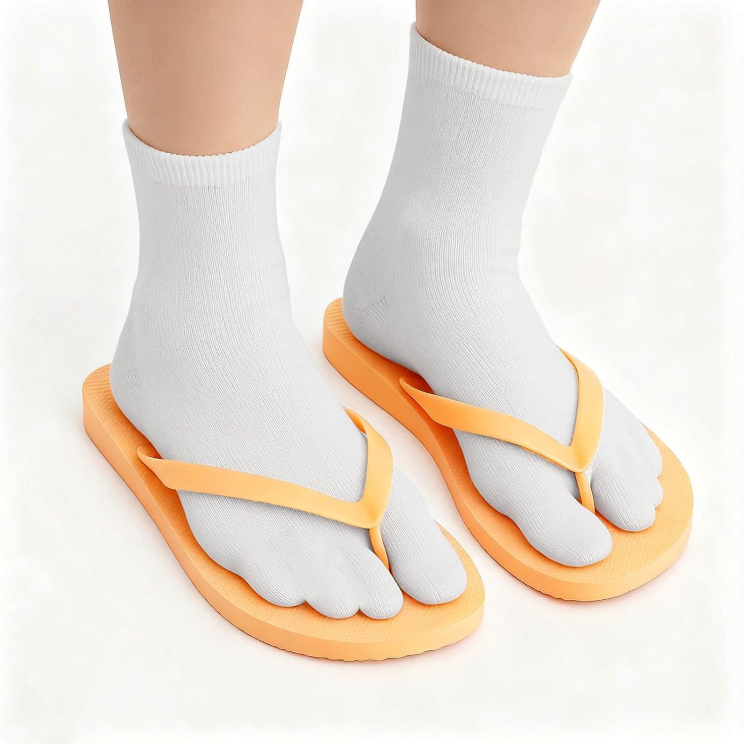 Japanese Tabi Socks White 4 Pairs Split Toe US Size 5-11 for Men Women
