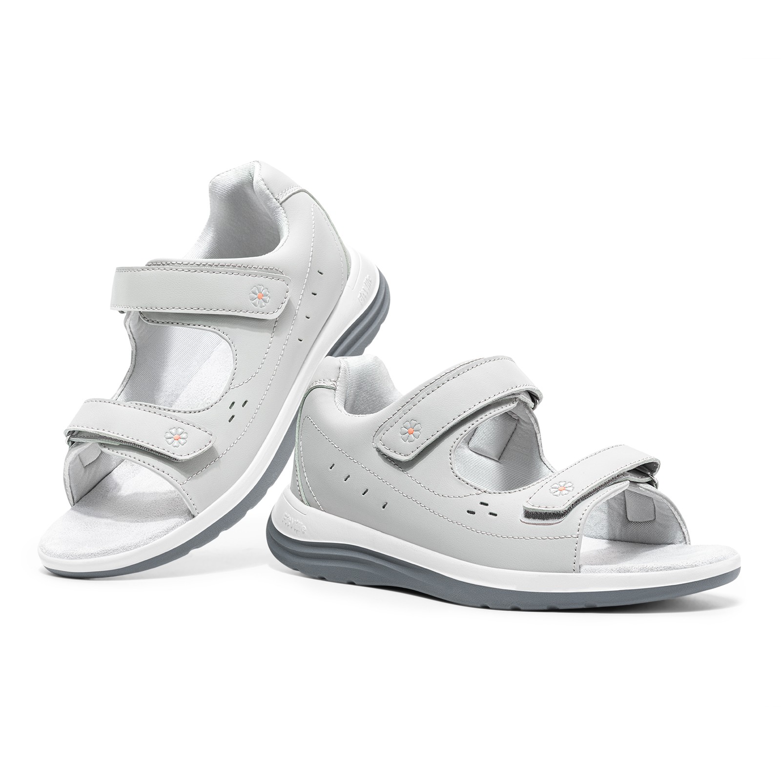 FitVille Women Diabetic Sandals Wide Width Adjustable Straps Arch Support