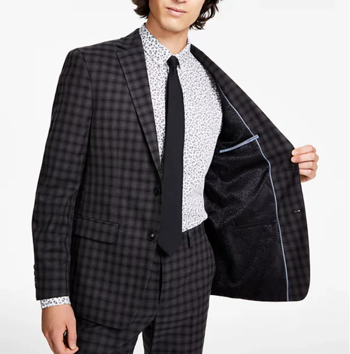 Bar III Men’s Slim-Fit Check Suit Jacket MSRP $425