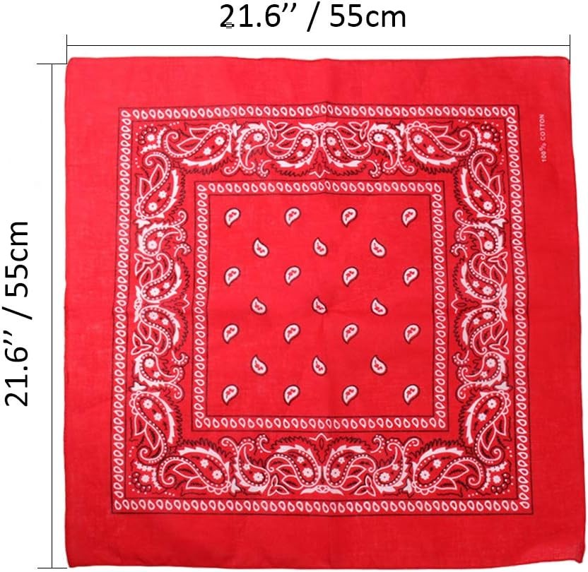3 Pack 100% Cotton Paisley Pattern Bandanas Face Mask Square S- 6 Pack-1