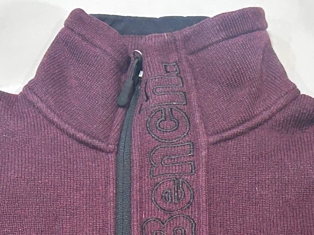 BENCH Men’s Full Zip Wool Blend Heavy Jacket Zipped Pockets Burgandy NWT Size M