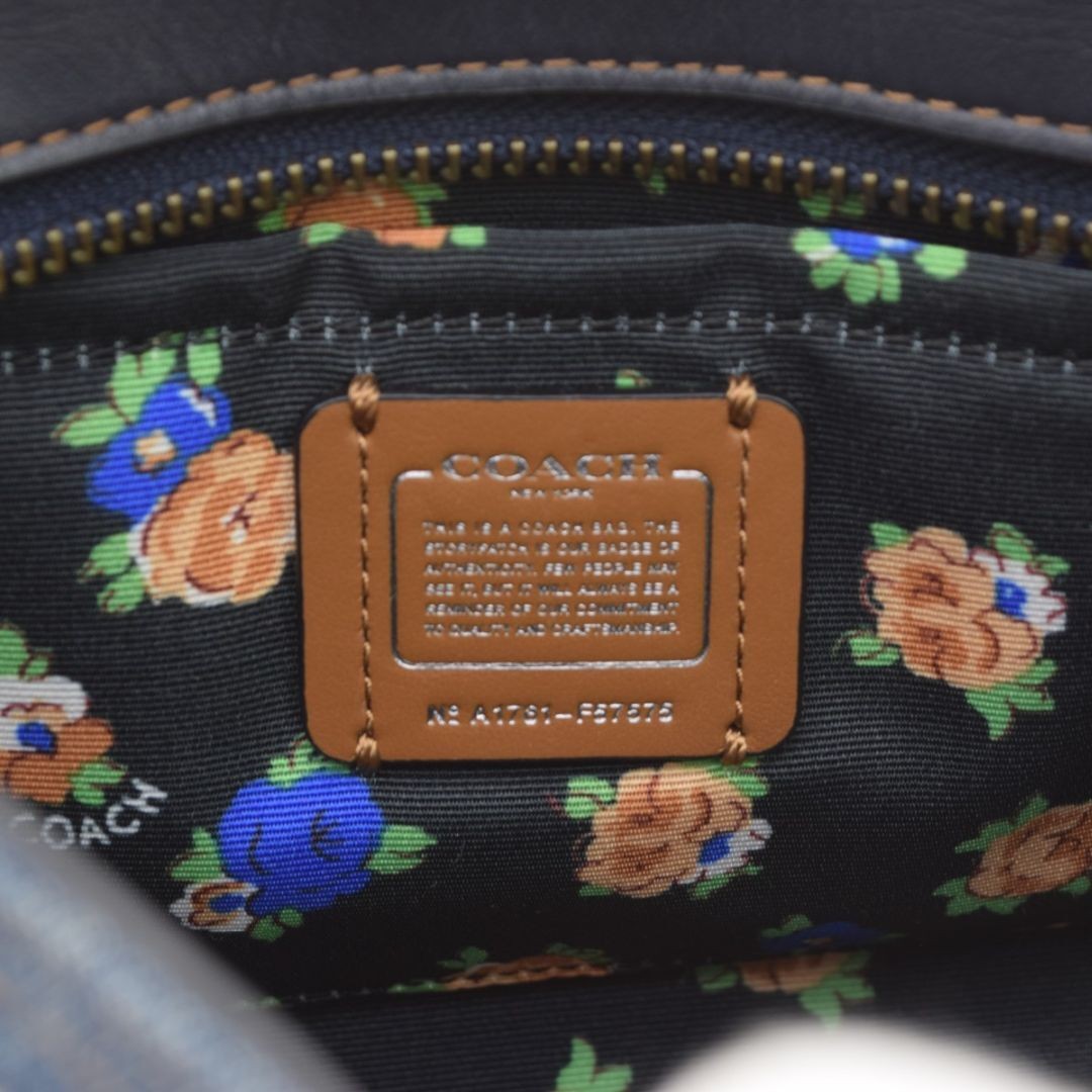 COACH F57575 Denim Mini Break Carrier 2WAY Shoulder Bag Size: W:7.9 × H:5.5 in.