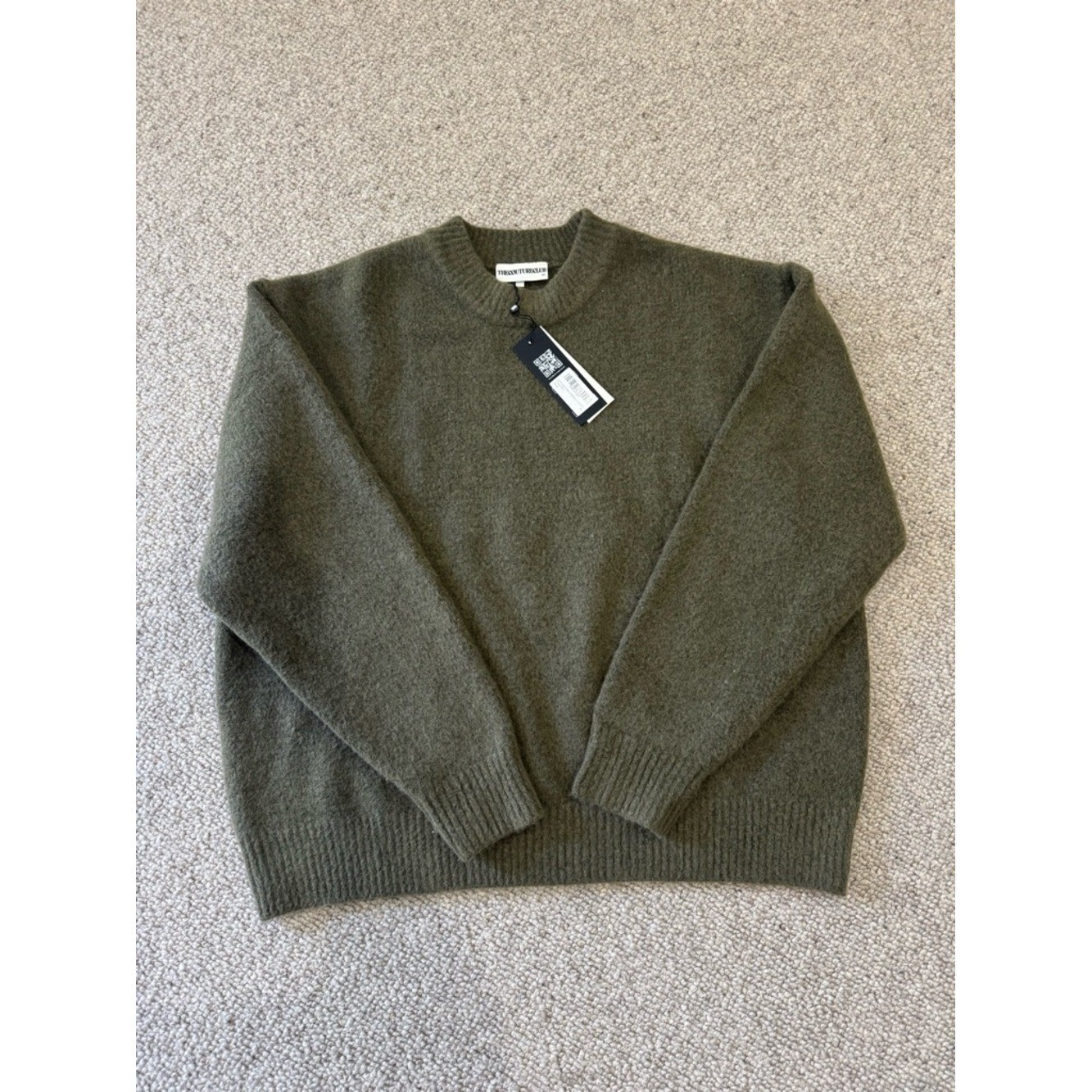 The Couture Club Size XL COPYRIGHT BRUSHED KNIT JUMPER in Khaki