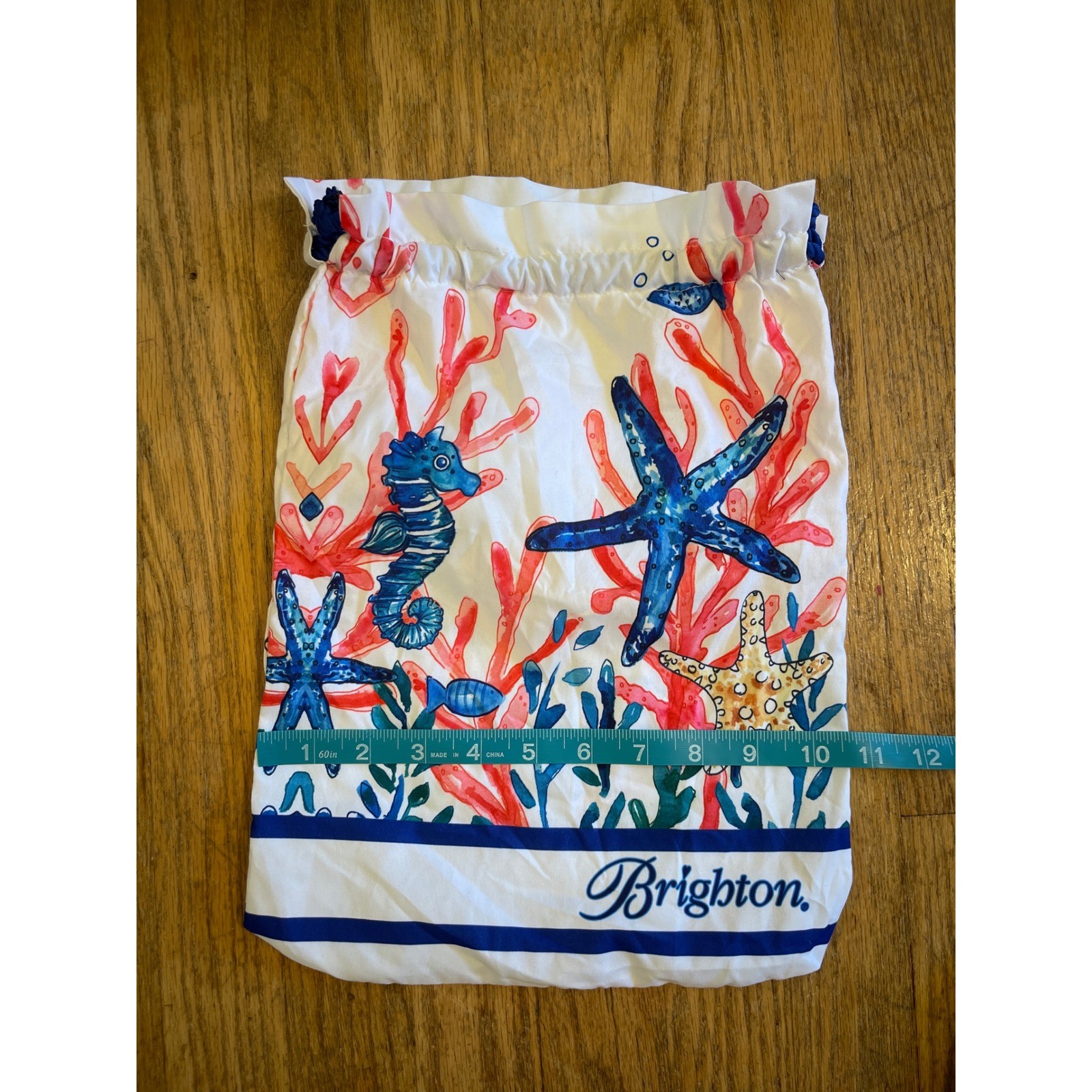 Brighton Travel Dust Bag Vacation Resortwear Coastal Seahorse Starfish Beach