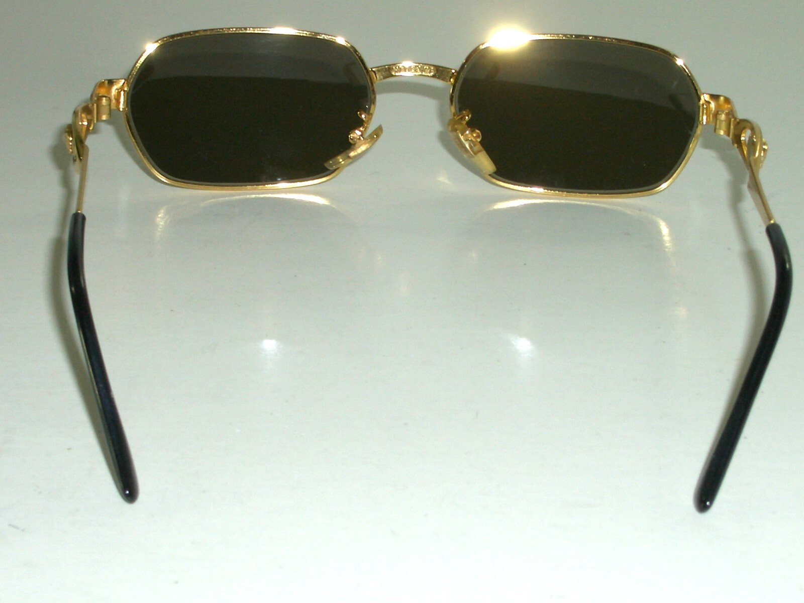 GIANNI VERSACE MOD. S81 COL.030 SLEEK GOLD RECTANGULAR OLIVE SUNGLASSES NEW