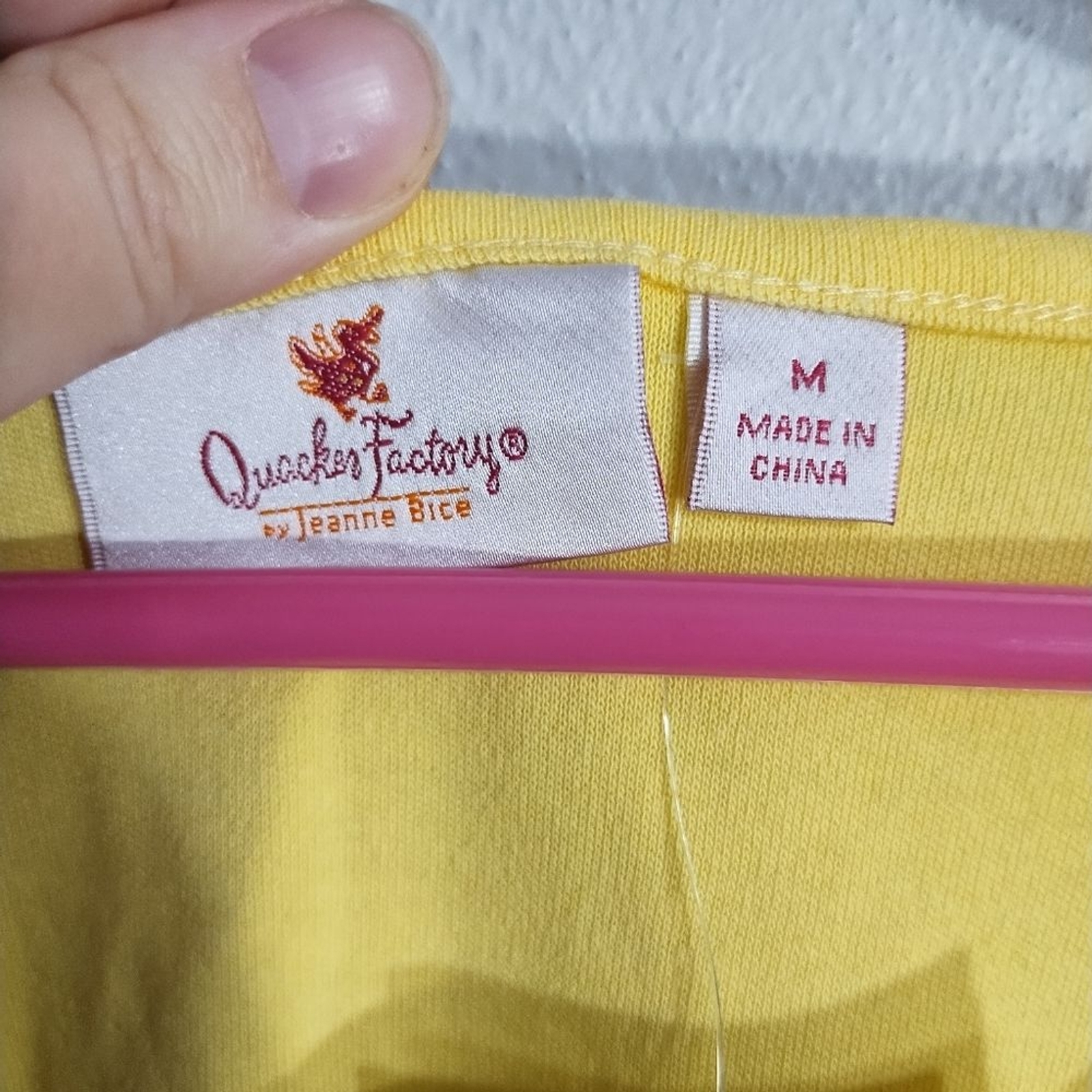 Quacker Factory Yellow Embellished Split Sleeve Casual Preppy Vacation Blouse M
